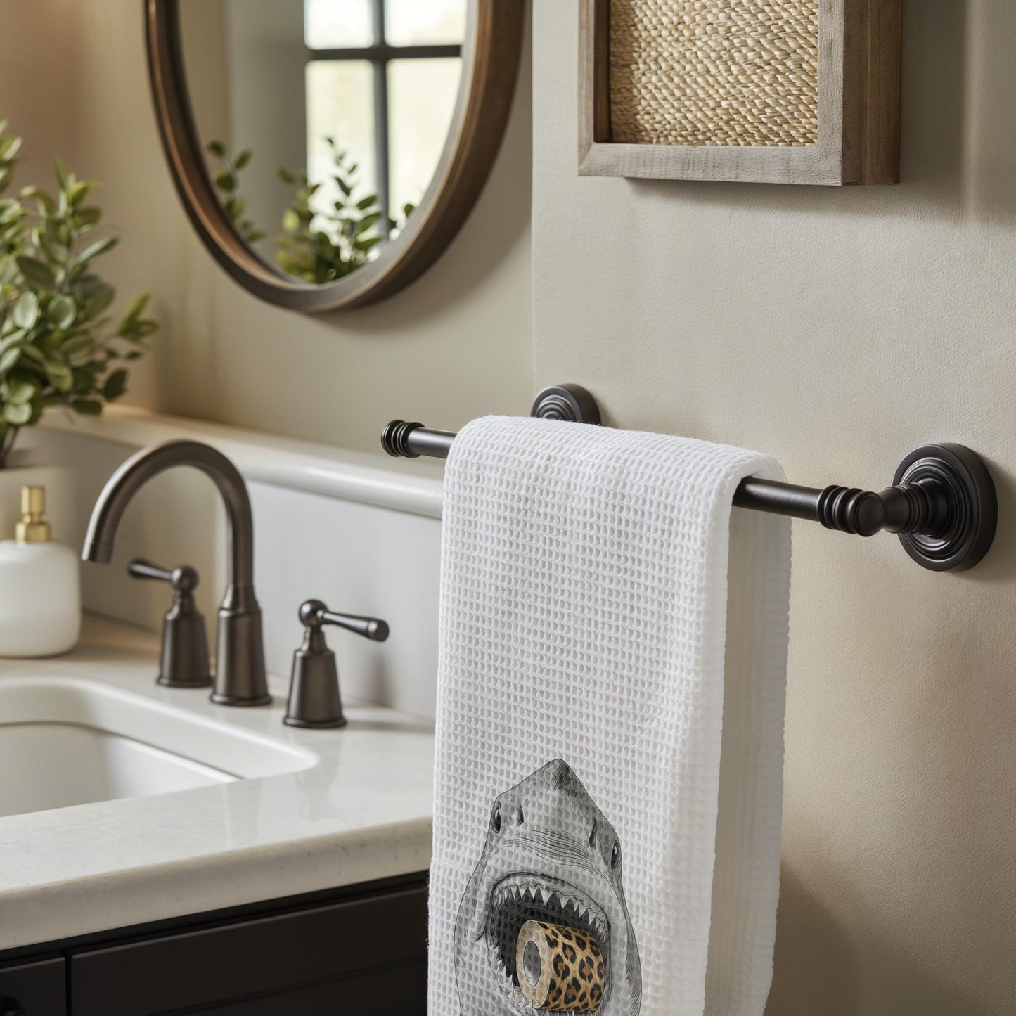 Funny Bear Bathroom Hand Towels Set of 2, Hello Sweet Bear Bathroom Decor, Funny Wild Animal Hand Towels for Washroom Restroom Decor, 16x24 Inch BST326L
