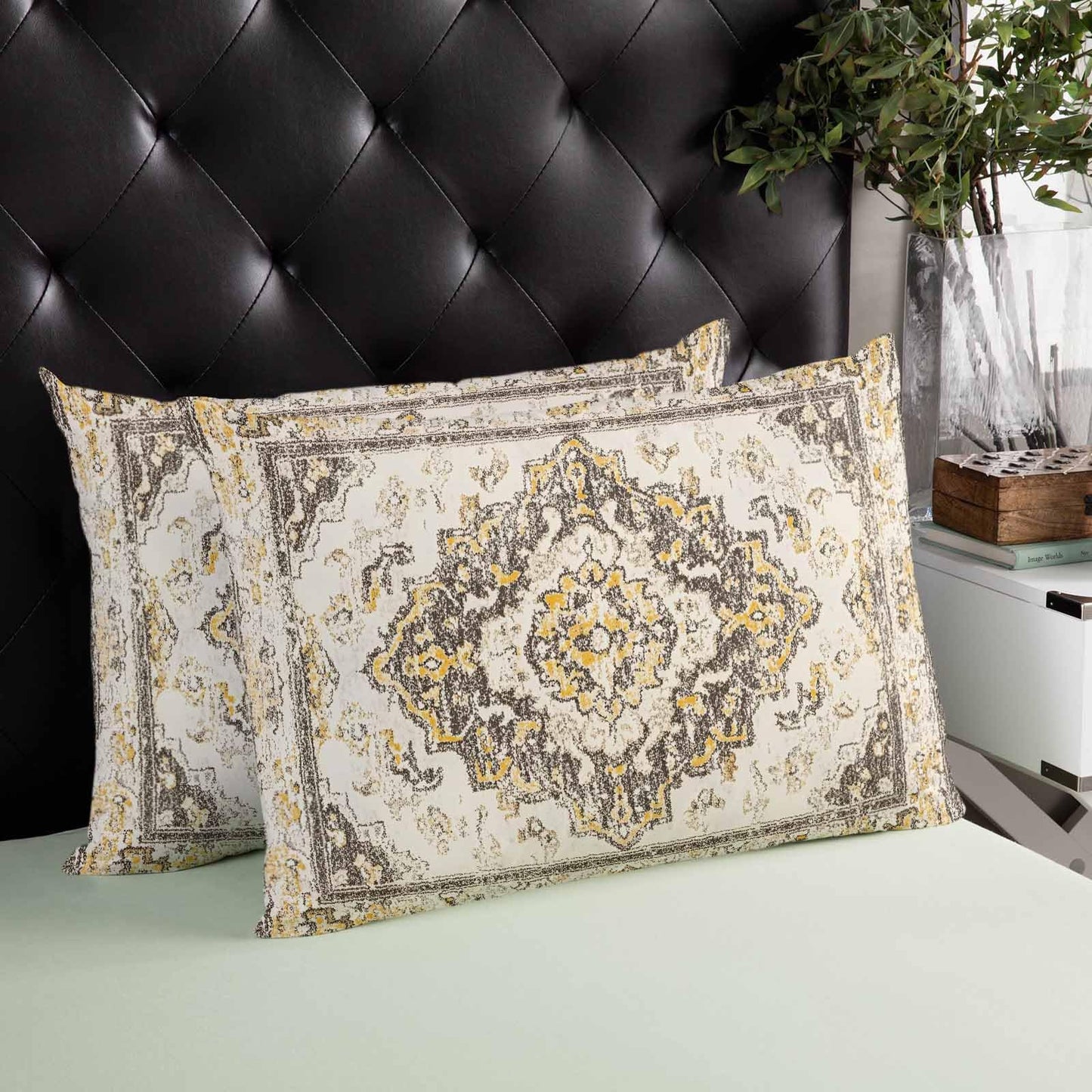 T&H XHome Pillow Covers 12x20 Inch Boho Style Orange Vintage Art Carpet Soft Brushed Microfiber Pillowcases with Hidden Zipper Closure Bed Pillow Shams for Bedroom Sofa Car BST202