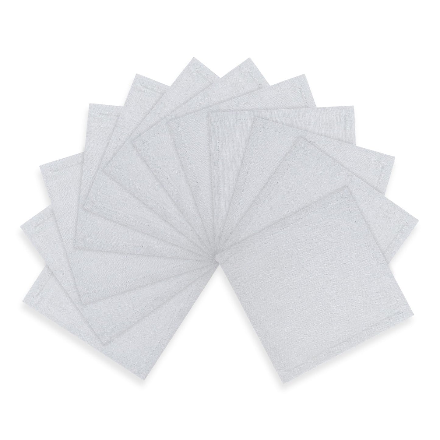 Solino Home Cotton Linen Cocktail Napkins Black, Dru 6 x 6 in, Set of 12 | Small Cloth Napkins for cocktails, coasters and appetizer serving | soft cotton linen weave, artisan crafted | fully washable BST326SOLH