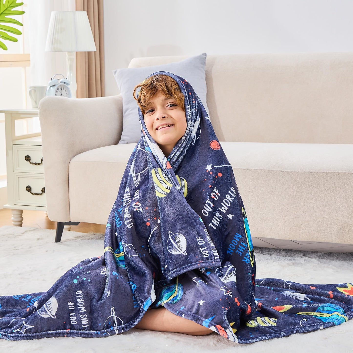 Wajade Unicorn Gifts for Girls - Glow in The Dark Unicorn Blanket Birthday Christmas Decor for Kids Age 3 4 5 6 7 8 9 10 11 12 Years Old Teens Child Toddler Throw Violet 60"x80" BST202