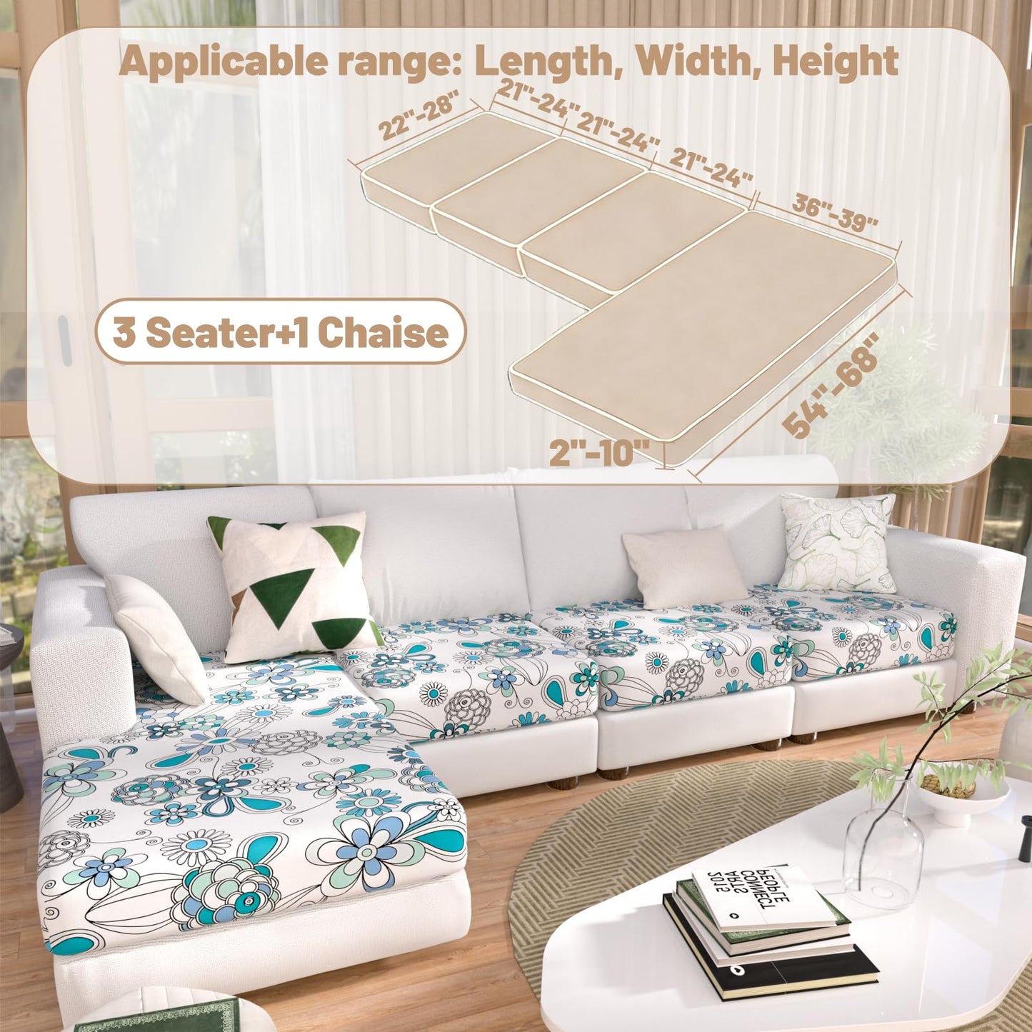Stretch Couch Cushion Covers for Individual Sofa Seat Cushion,Washable Slipcover for Chair Loveseat Sofa,Furniture Protector Cushion Sofa Cover(Backrest or Seat) BST326H