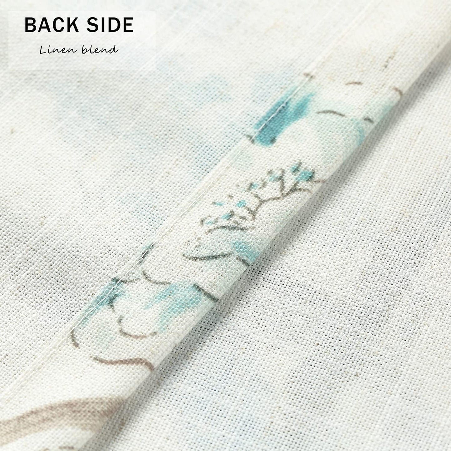Leeva Tie Up Valance for Windows, Elegant Birds Pattern Light Filtering Window Treatment Valances for Bedroom Kitchen, One Panel, 52 x 18, Light Blue BST220
