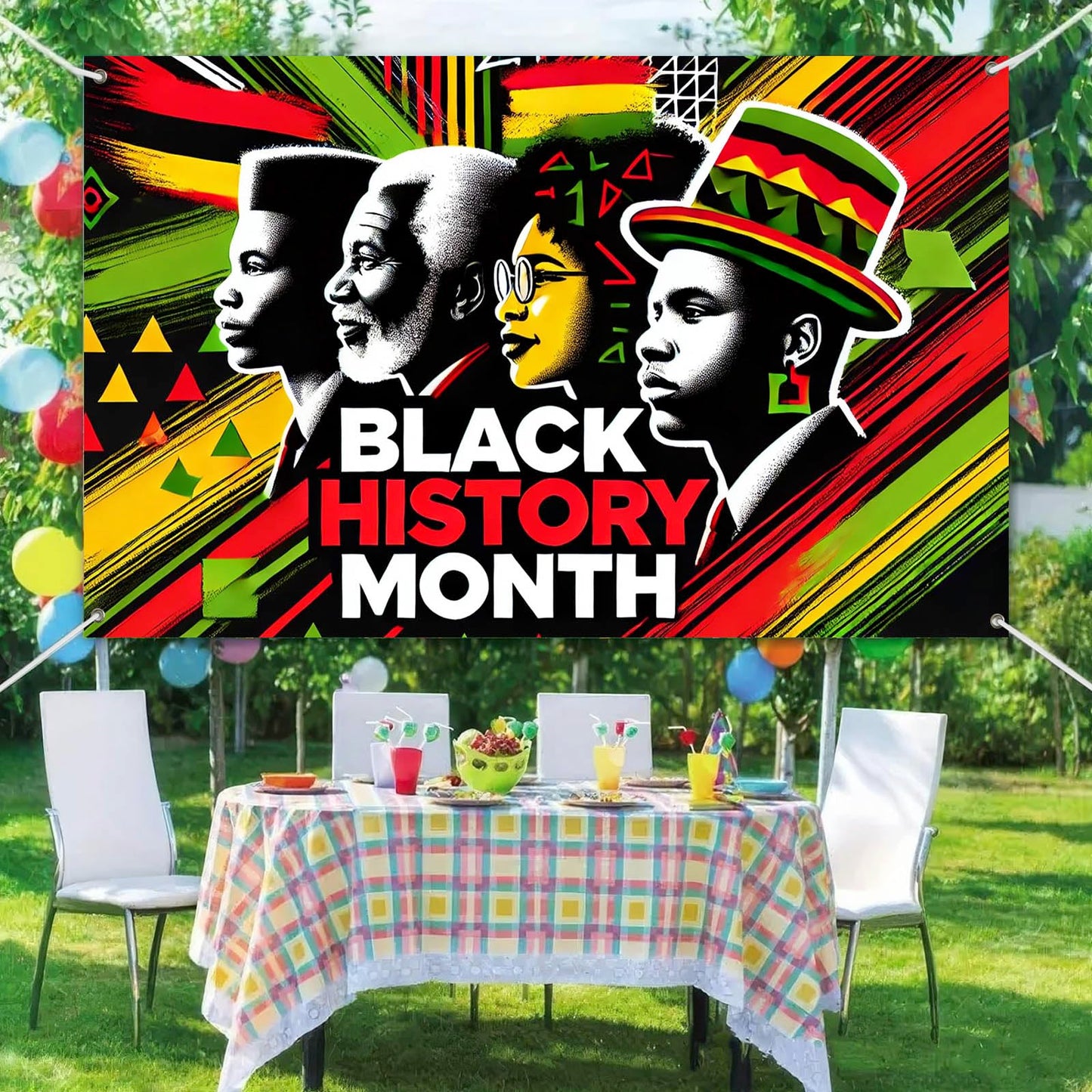 HOMETITUTE Black History Banner African Culture Power Decorations 71 x 43 Inch BST326H