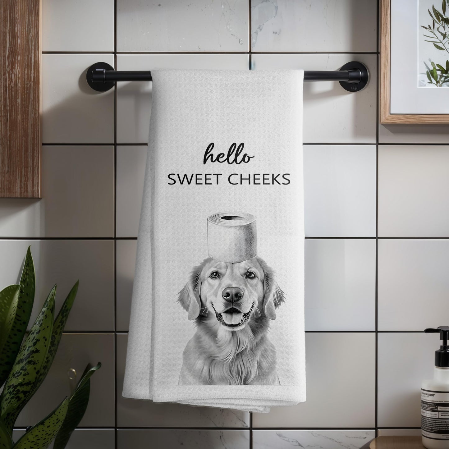 Funny Bear Bathroom Hand Towels Set of 2, Hello Sweet Bear Bathroom Decor, Funny Wild Animal Hand Towels for Washroom Restroom Decor, 16x24 Inch BST326L