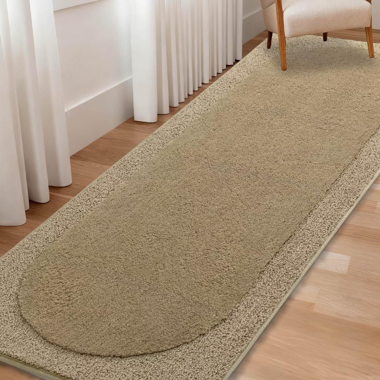 DEXDE Bathroom Rugs Non-Slip Mat for Bathroom Floor Shower,24x16 Beige | Thick Soft Absorbent Bath Mat, Quick Dry Microfiber Rug, Machine Washable Shower Floor Bathroom Mat Home Decor Accessories BST220
