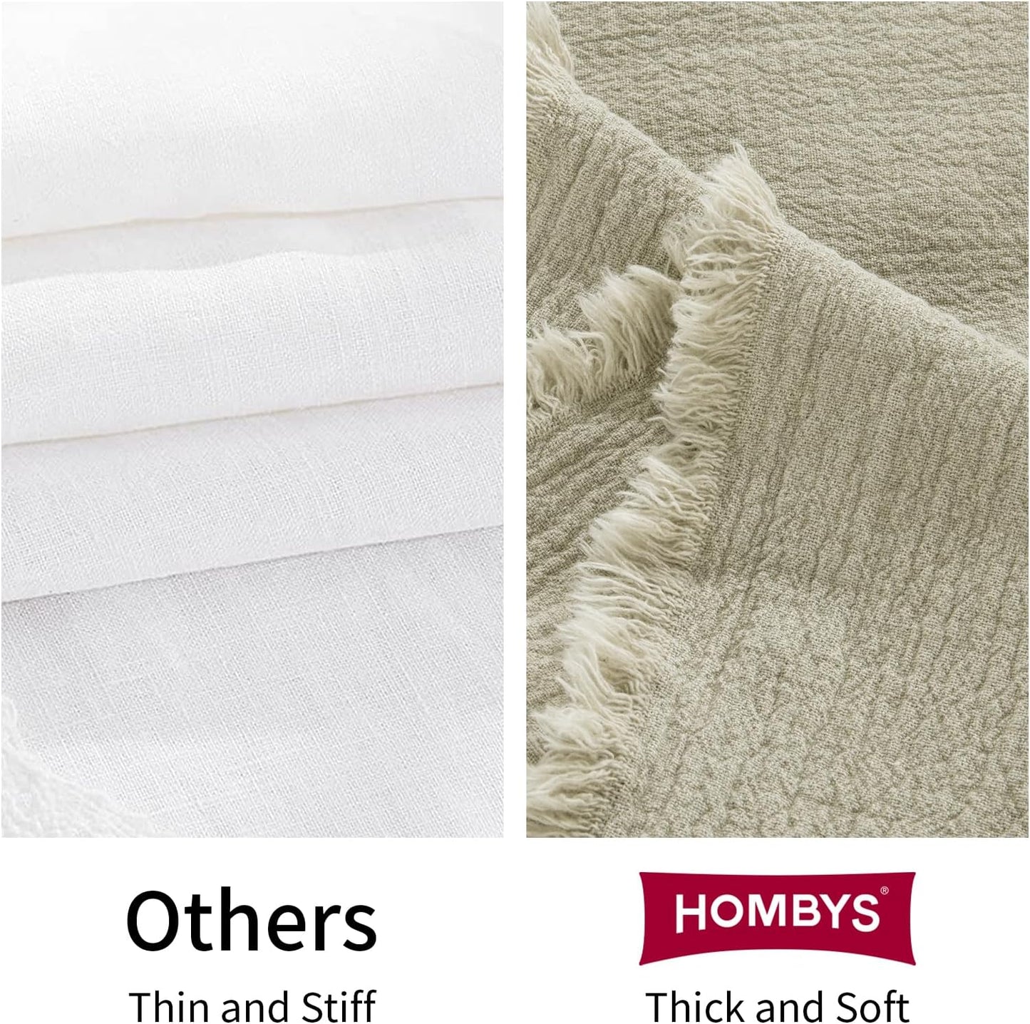 HOMBYS 92"x108" Linen Oversized King Blanket-Soft Linen Reversible Throw Lightweight Blanket in Natural Color Bed Blanket(Flax Color, 92"x108") BST326H