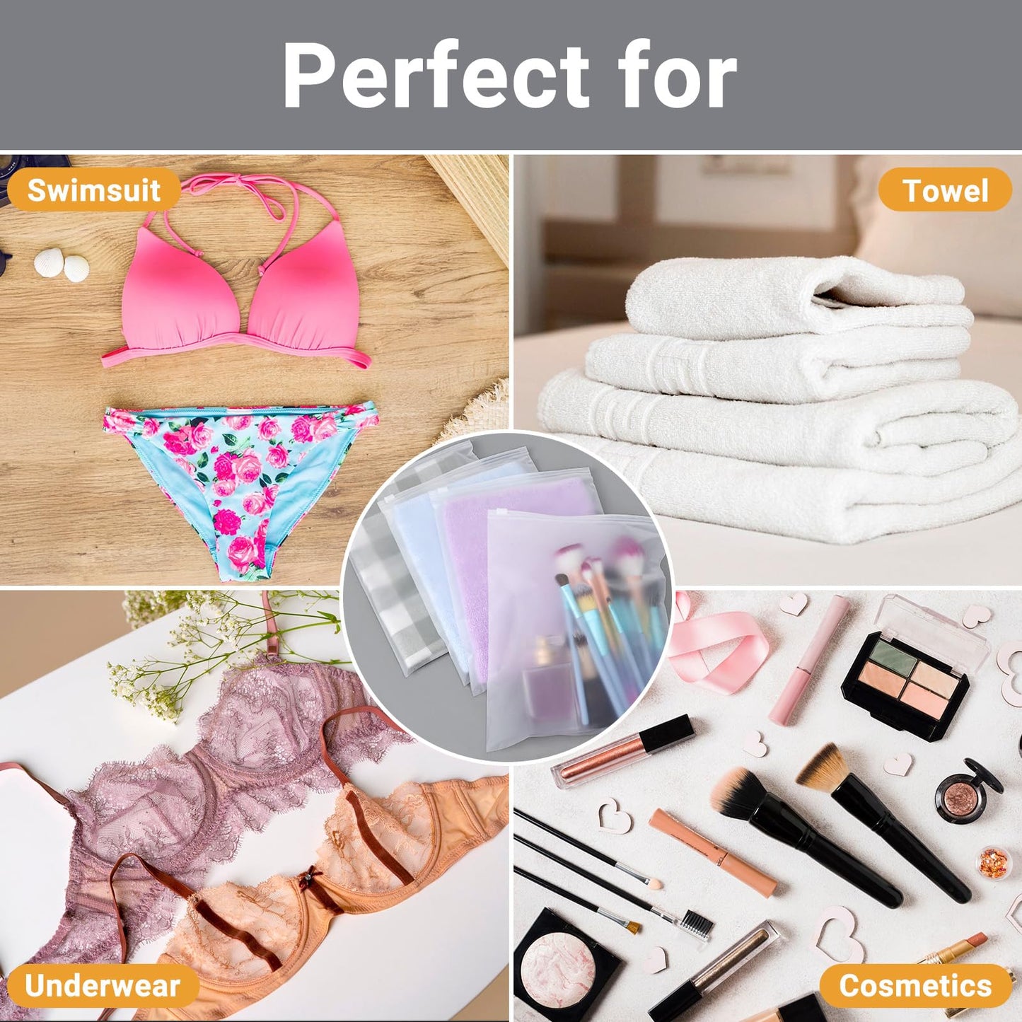 Clear Swimsuit Storage Bags, Clear Shirt Packaging Bags for Bikini, Swimwear, Bathing Suit Storage, 12x8 inch, Pack of 50, Waterproof, 3 Mil BST220