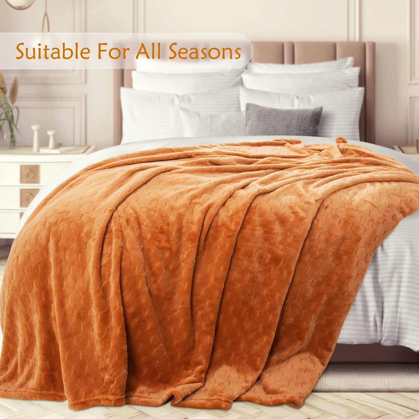 TOONOW Fleece Blanket Super Soft Cozy Throw Blanket 50" x 60", Lightweight Fuzzy Comfy Textured Flannel Blanket Warm Plush Throw Blankets for Couch, Sofa, Bed, Emerald WN420
