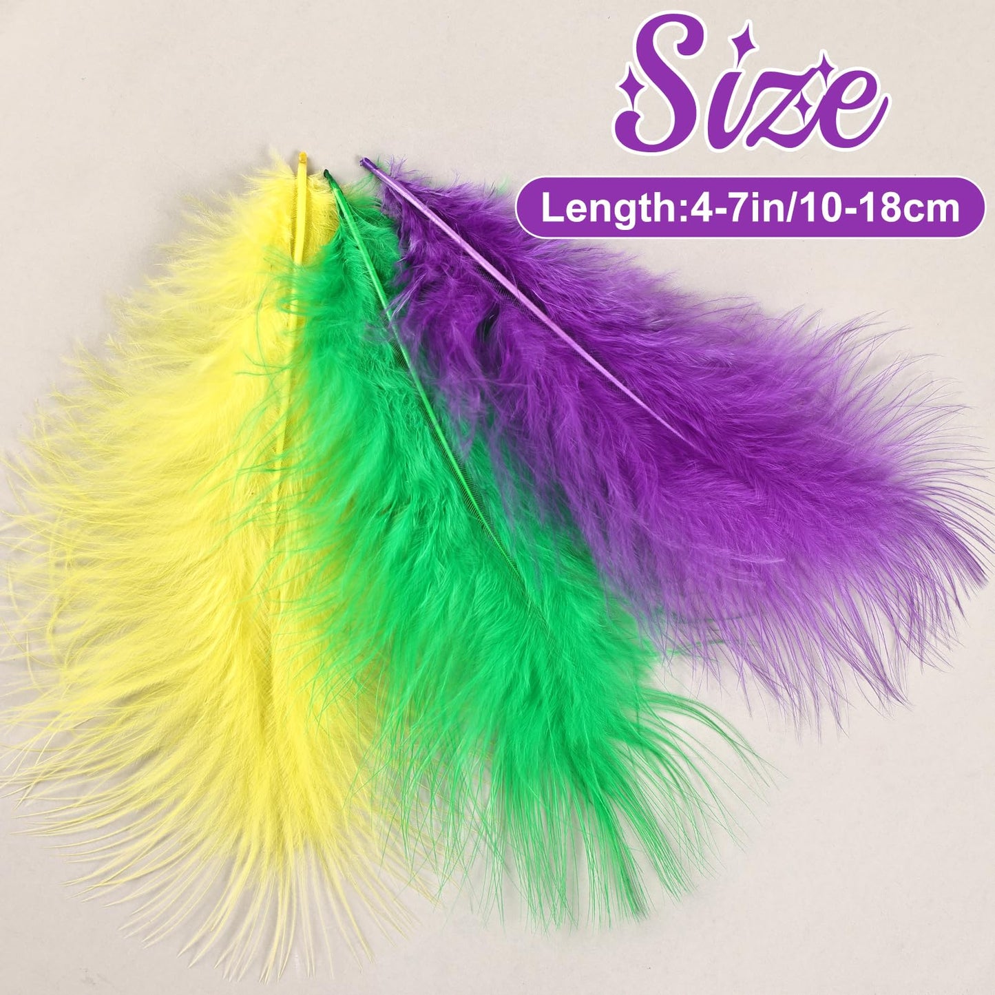 Fluffy Turkey Marabou Feathers 100pcs for Craft Dream Catcher Decoration - 4-7Inches Natural Feathers (Green) BST220