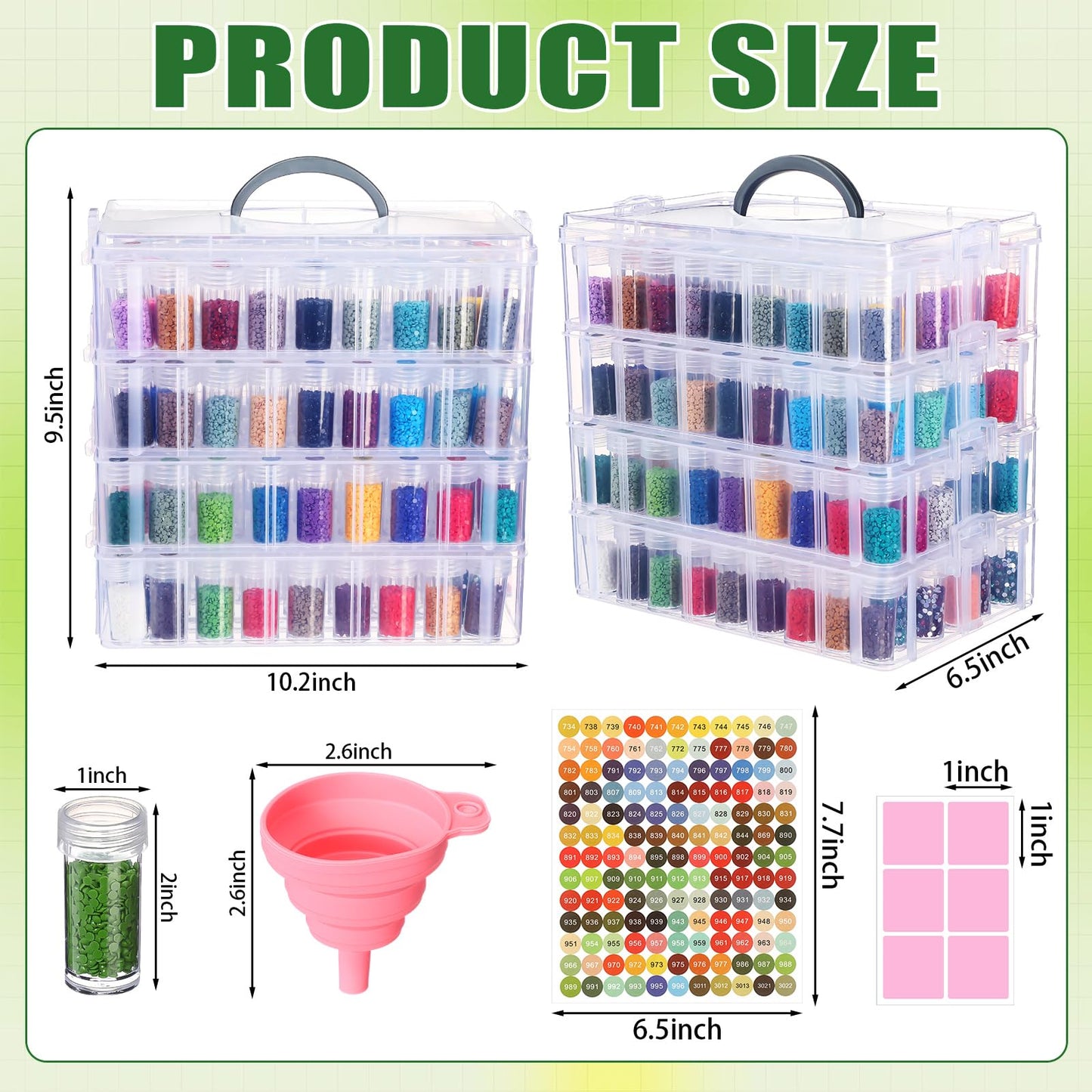Willinglong 4 Tier Diamond Painting Storage Containers with 208 Grids RD3