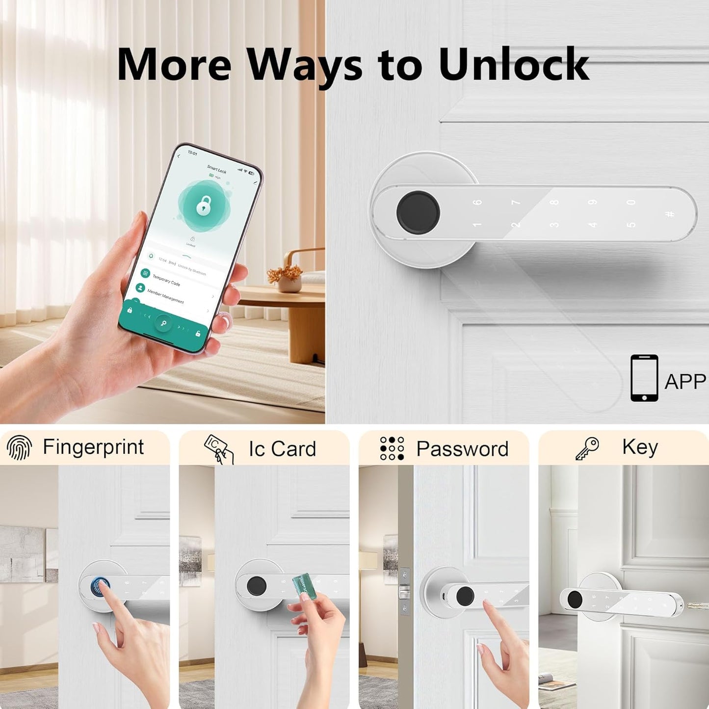IKOED Smart Door Lock Keyless Entry Door Knob Upgraded 69