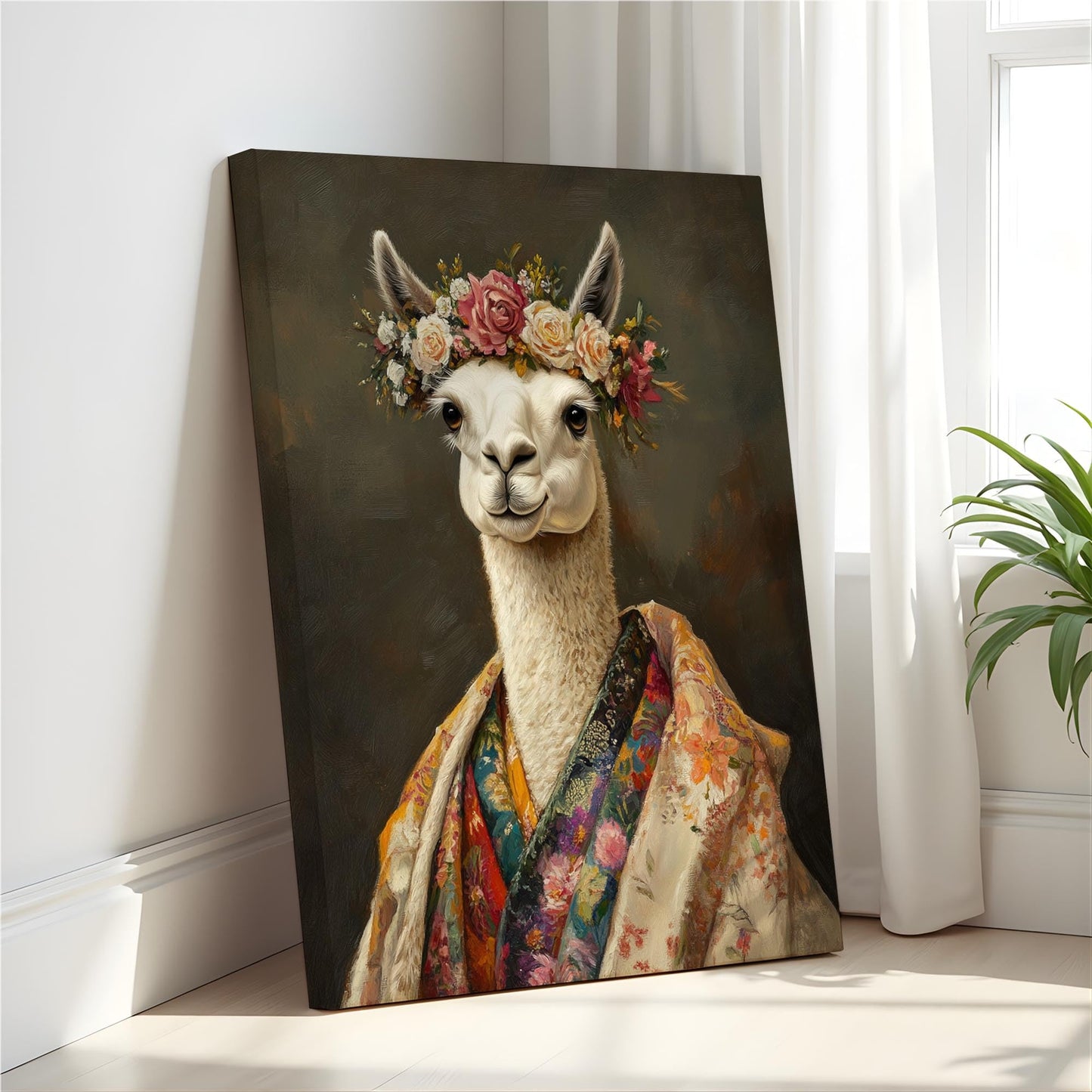 Moose Flower Head Unframed Wall Art Print Poster, Kimono Bathroom Dressing Room Decor Posters Prints for Restroom Home Picture Painting Artwork Gallery 7 (Moose, 16 x 20 inches, Unframed) BST220