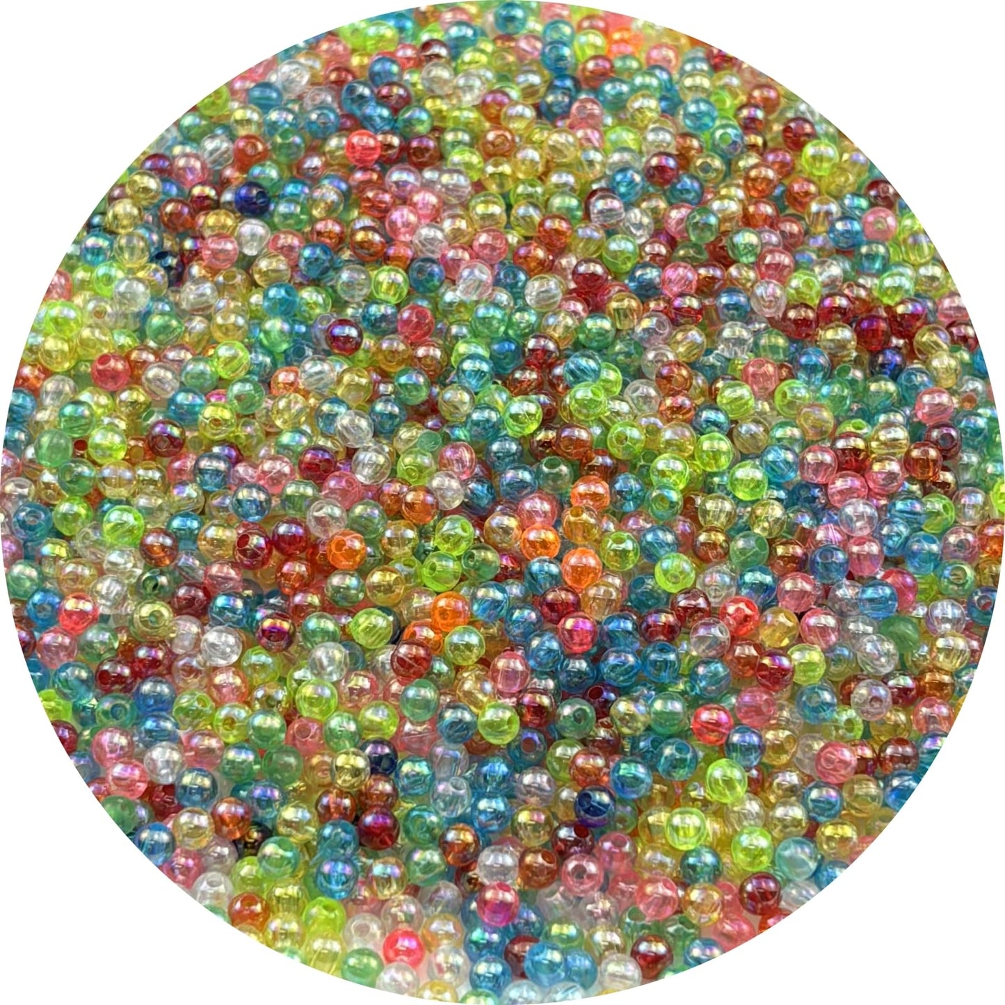 2000pcs 4mm Acrylic Round Beads AB Colors Acrylic Beads Round Spacer Beads with Hole for DIY Bracelet Necklace Jewelry Making Supplies Handmade Craft(Green AB) BST220
