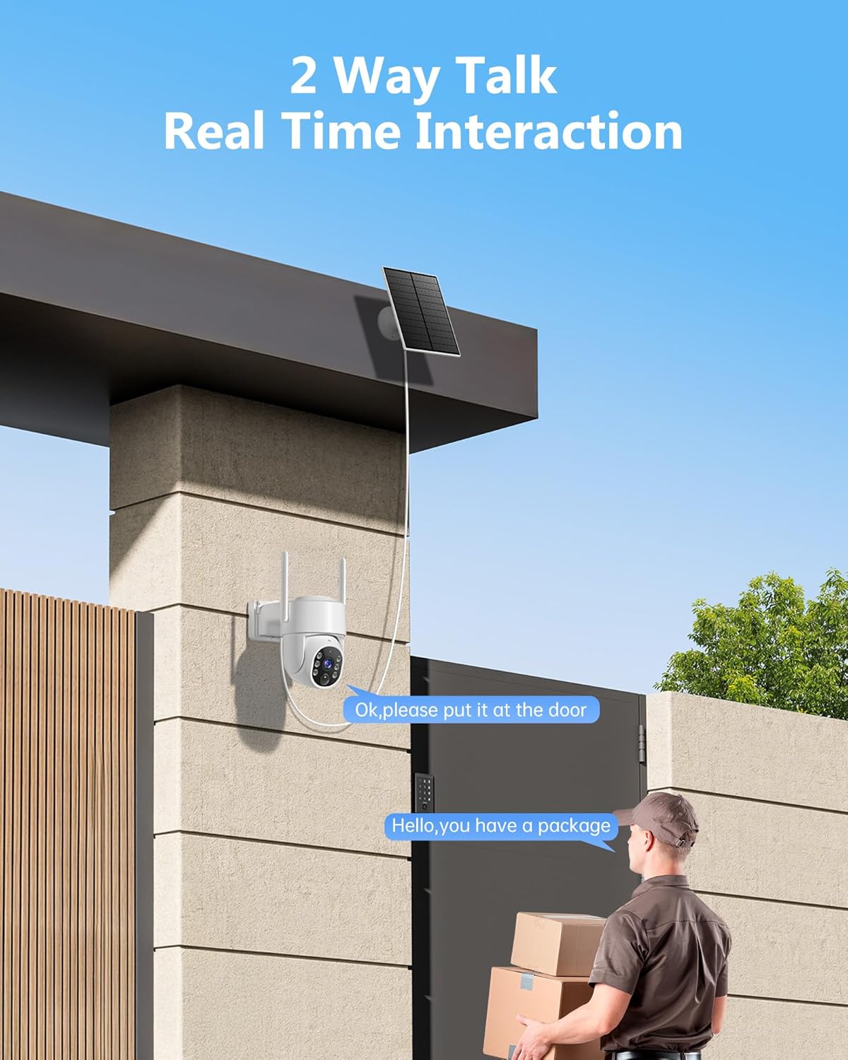 FULL HD 4MP 4G LTE Cellular Camera Wire-Free PTZ Home Security Camera with Solar Power 85