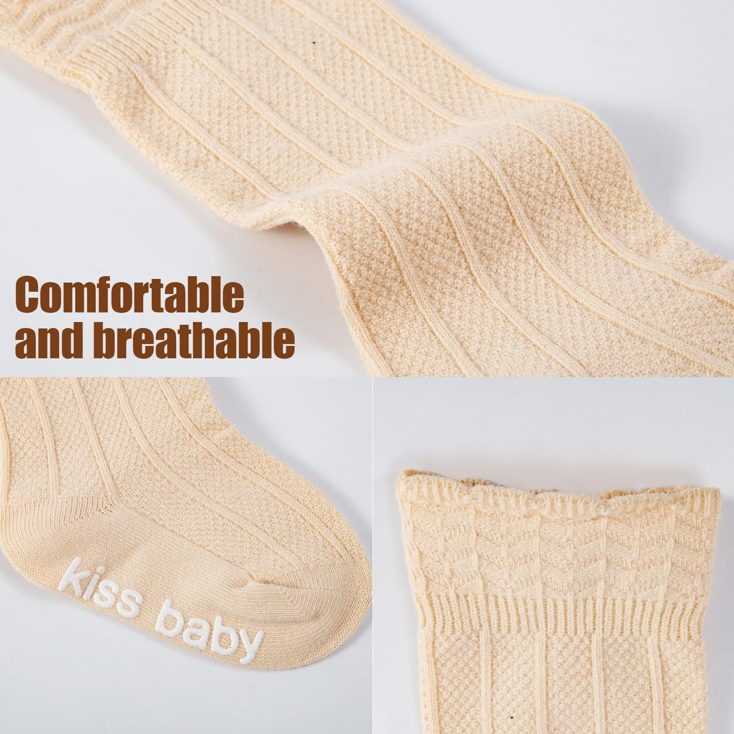 Toddler Girls Knee High Socks Soft Cotton Ruffle Long Tube Socks For Preemie Infant Newborn Toddler WN420