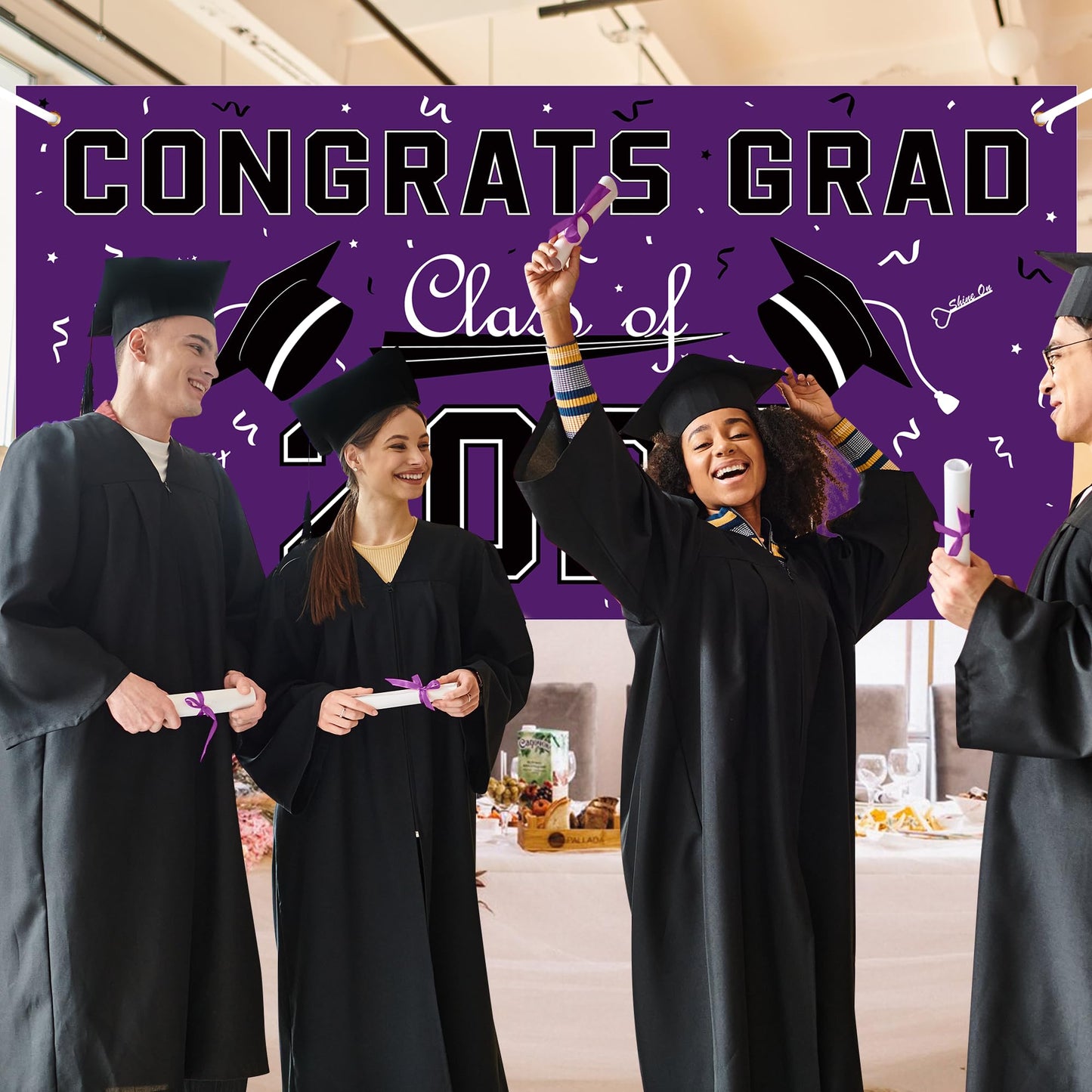 Graduation Decorations 2026 2027 - Red Polyester Graduation Backdrop - Graduation Party Decorations - Congrats Grad Banner - Graduation Decorations Class of 2026,Graduation Party Favors Supplies Yard Sign WN420