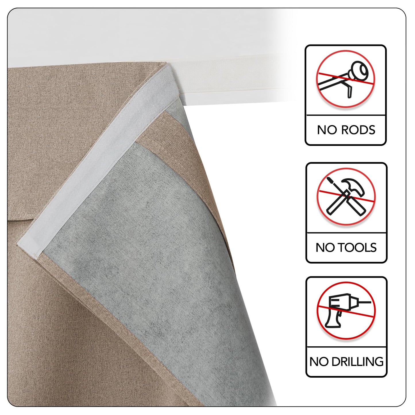 RYB HOME Grey Classroom Door Linen Curtain for Small Window, 100% Blackout Shades Lightweight for French Door Window, W 8 x L 36 Room Darkening Privacy Curtains Tie up Shade, 1 Panel BST220