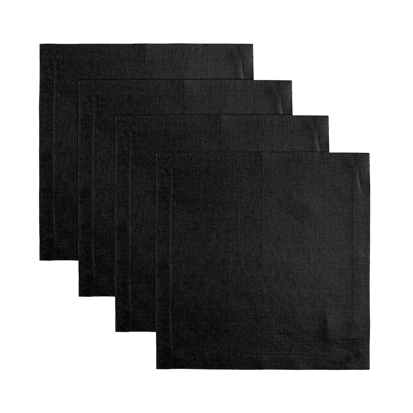 Solino Home 100% Linen Square Placemats White, Fete 14 x 14 in, Set of 4 | Square Table Mats square place settings for daily and festive dining; neatly mitered corners; Pure Linen; OEKO-TEX Certified BST326SOLH