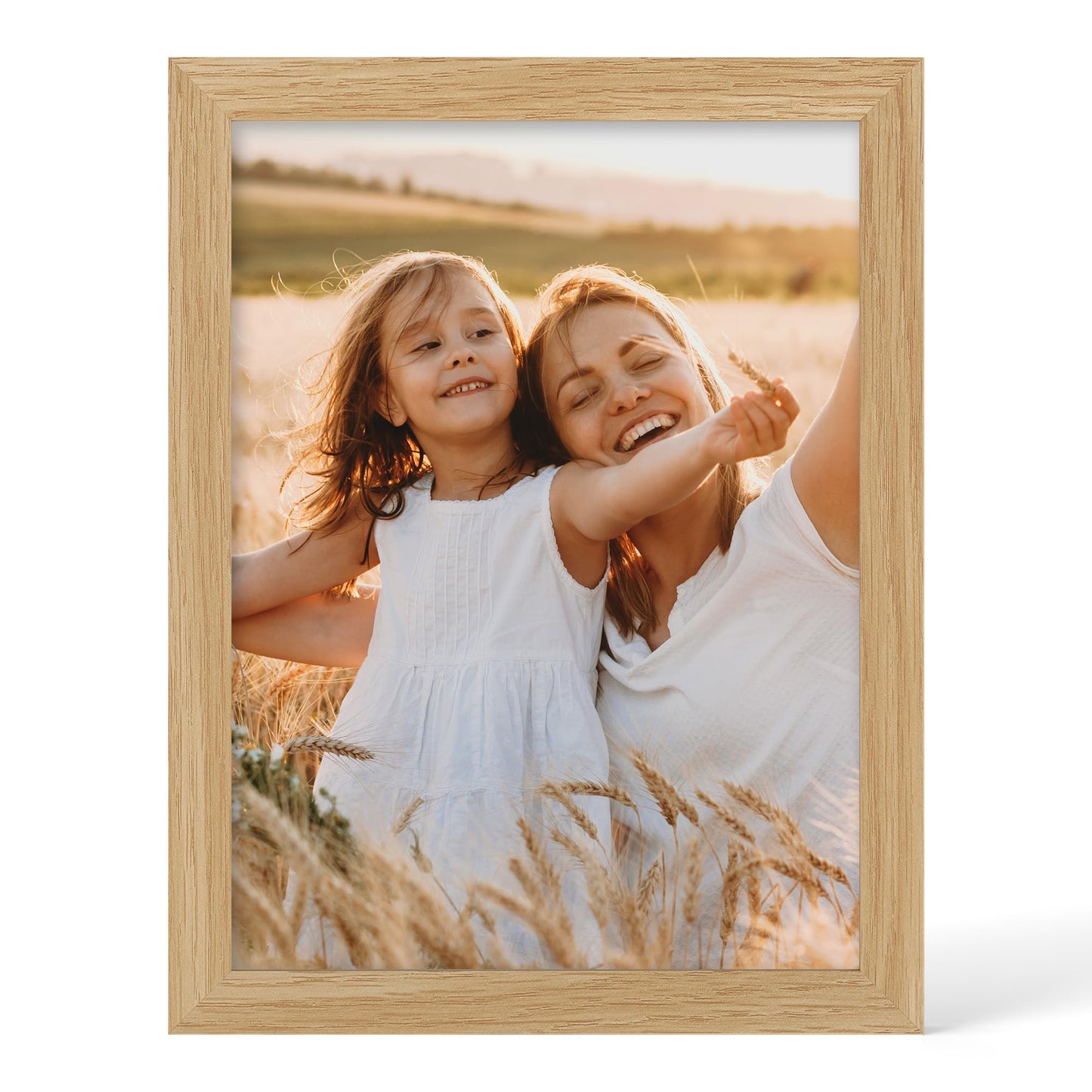 YESKAY 12x16 Picture Frame - 12 x 16 Photo Frame Made of Solid Oak Wood and Real Glass,Display Picture 4 Opening 5x7 with Mat or 12x16 Without Mat for Wall Mounting(Color Walnut) BST326H