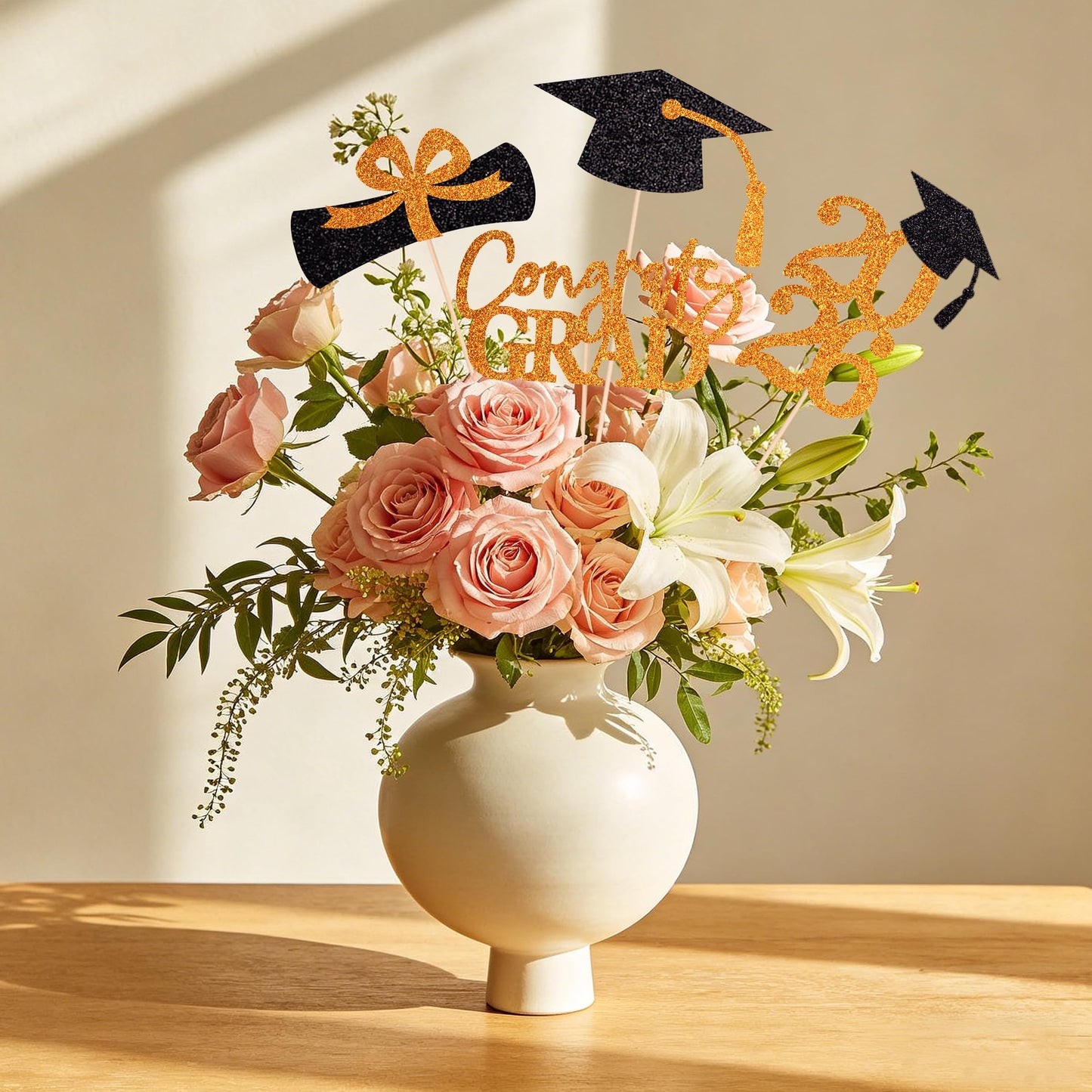 Graduation Centerpieces Class of 2026, 16 PCS Red Blue Double-Sided Table Toppers, Congrats Grad Party Decorations Supplies (Set of 4 Designs) WN420
