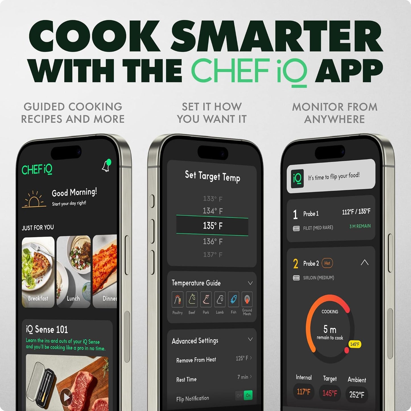 CHEF iQ Sense | Smart Wireless Meat Thermometer 2 Probes 73