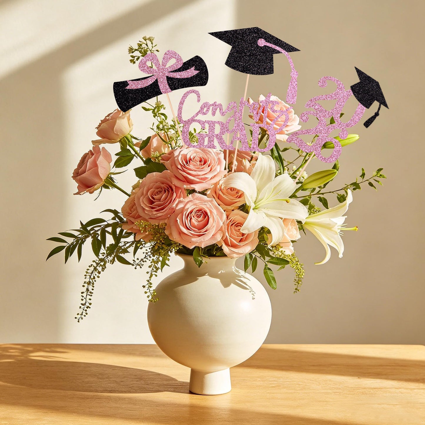 Graduation Centerpieces Class of 2026, 16 PCS Red Blue Double-Sided Table Toppers, Congrats Grad Party Decorations Supplies (Set of 4 Designs) WN420