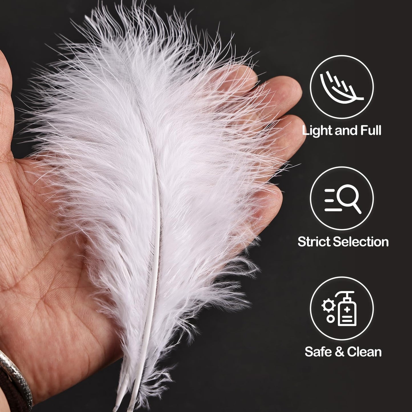 Fluffy Turkey Marabou Feathers 100pcs for Craft Dream Catcher Decoration - 4-7Inches Natural Feathers (Green) BST220