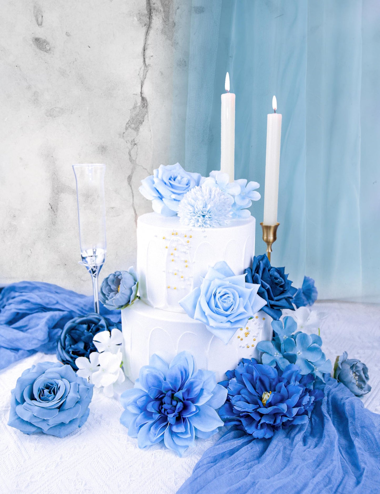 Artificial Flowers for Home Decorations: Purple Silk Fake Flowers Bulk Boxed Set, Peony Roses Bouquets with Stems for Table Centerpiece, DIY Wedding, Bridal Shower, Graduation Cap & Tea Party BST220