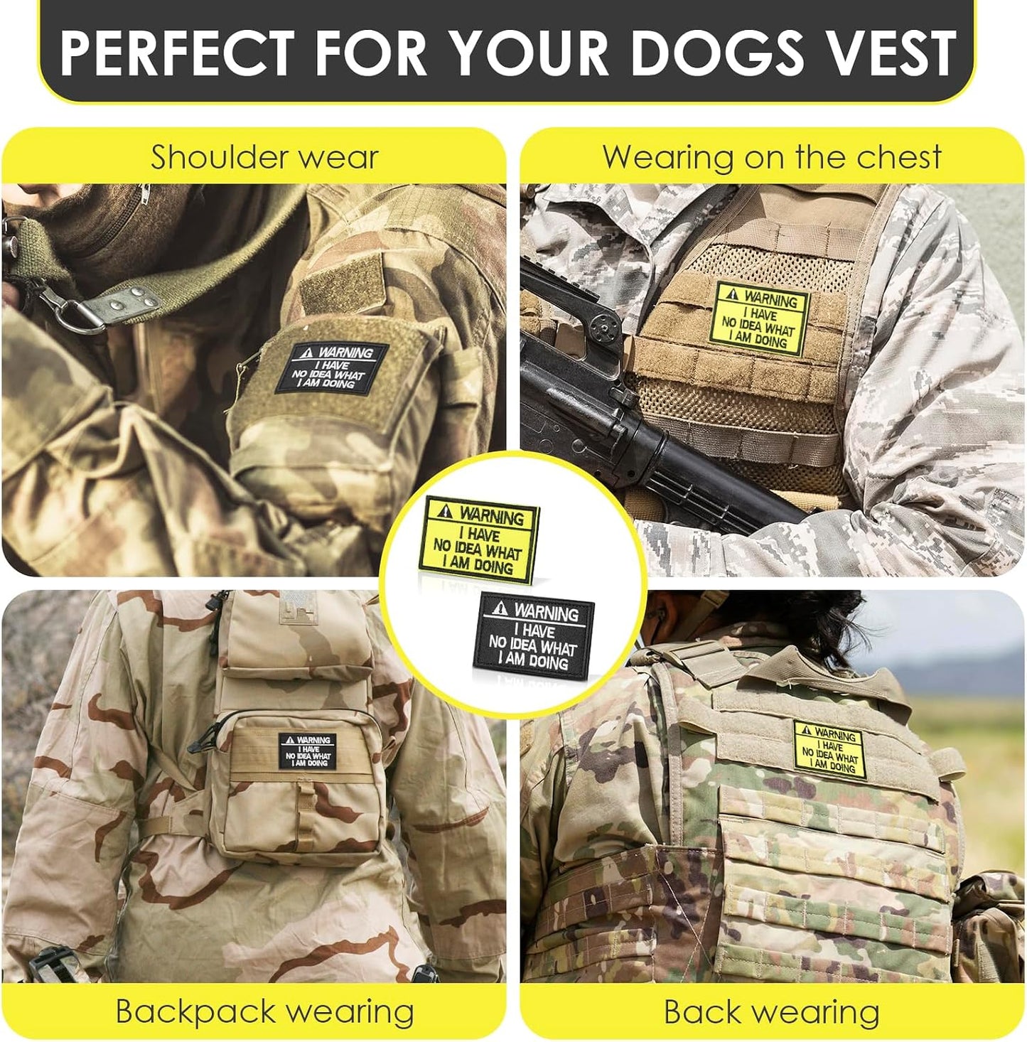 2 Pieces Tactical Patch Warning I Have NO Idea What I am Doing Vibrant Embroidered Patch, DIY Applique Accessories for Jackets, Backpacks, Dog Collars, Hats, Helmets, Tactical Gear BST220