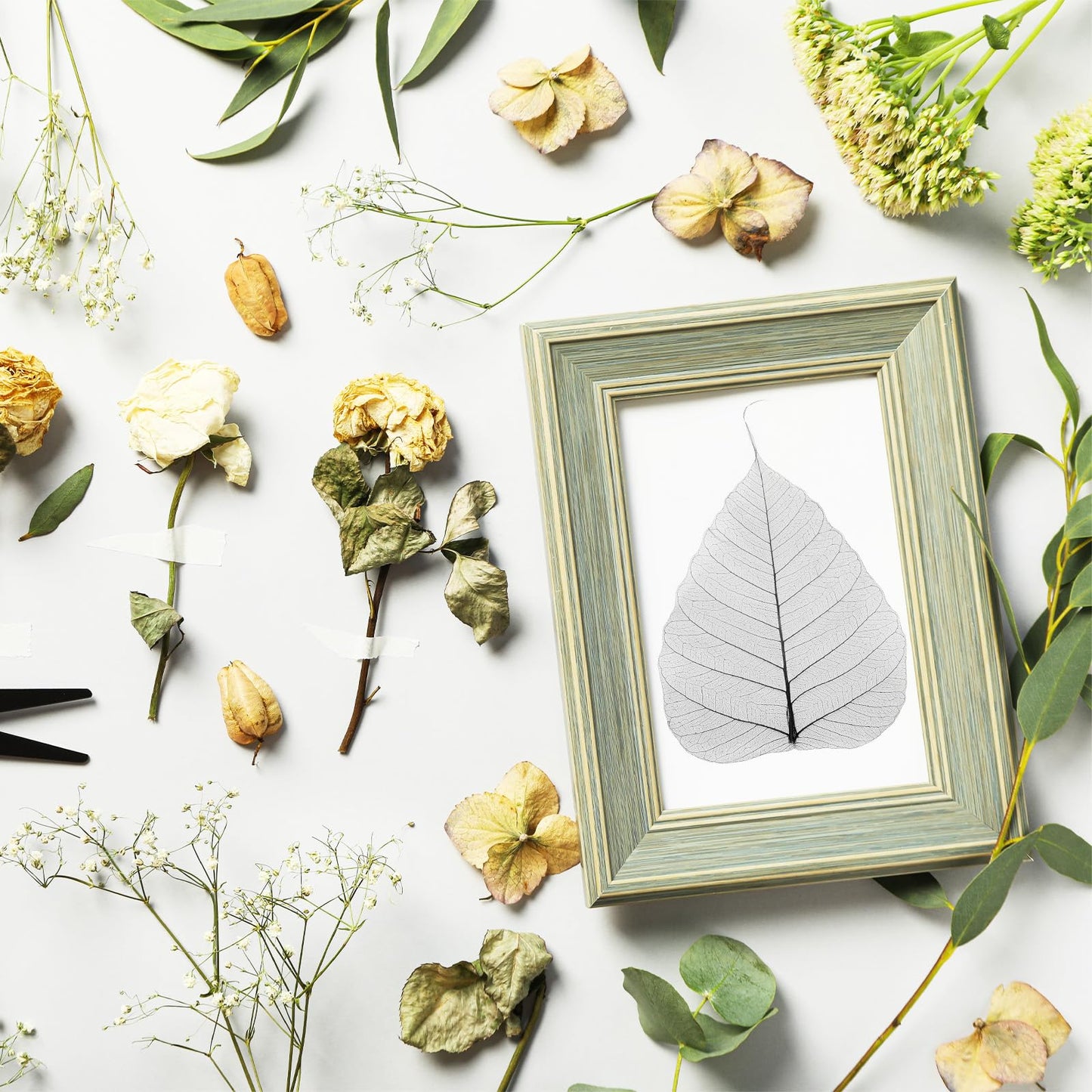M METERXITY 100-Pack Skeleton Leaves, 5.1 Inch Natural Dried Pressed Bodhi Skeleton Leaves Vein for Resin/DIY Crafts Card/Scrapbook/Wedding, Small Leaves Decorative [Coffee] BST220
