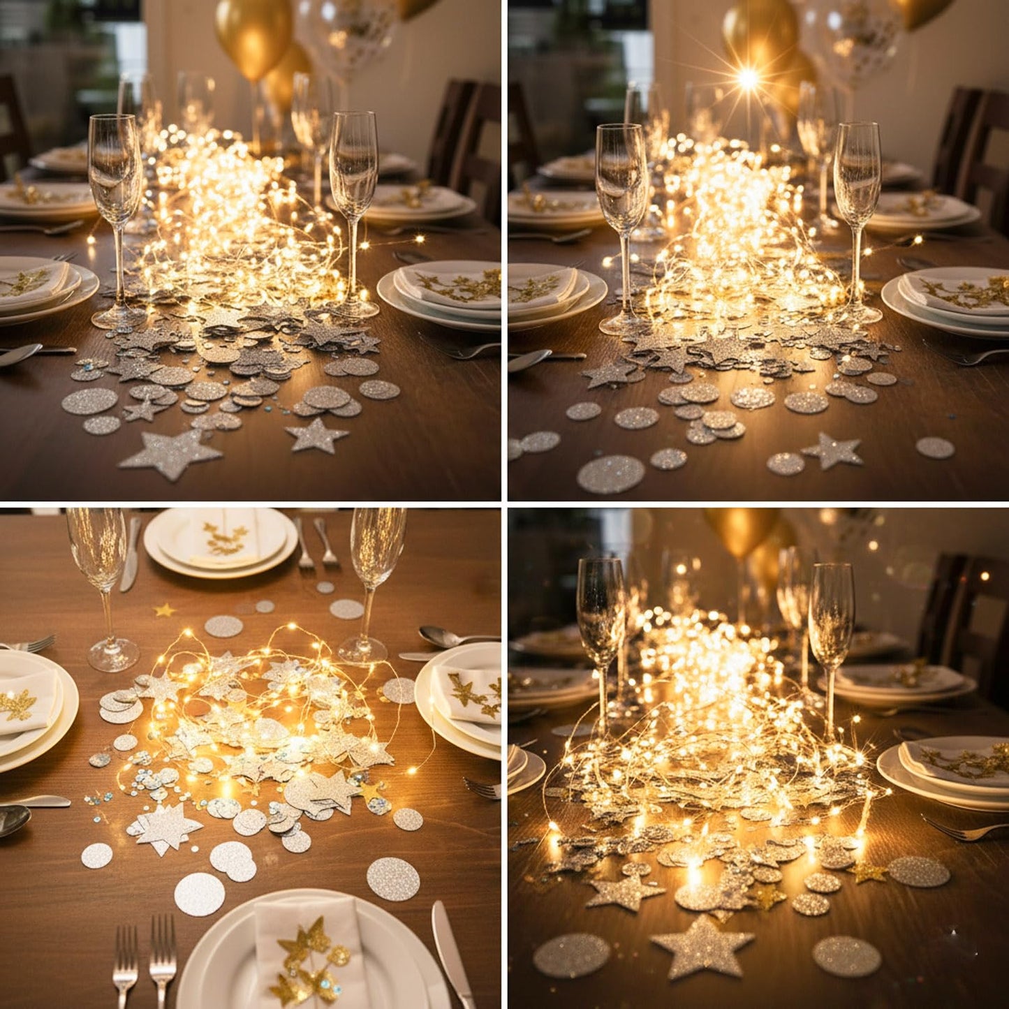 Gold Round Glitter Confetti(3/2/1 inch),200PCS Gold Dots Sparkling Confetti for Table Decor BST220