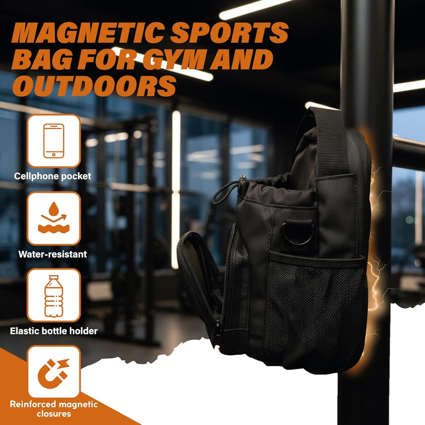 Elyzora Magnetic Bottle Bag Gym Bag for Men and Women 76