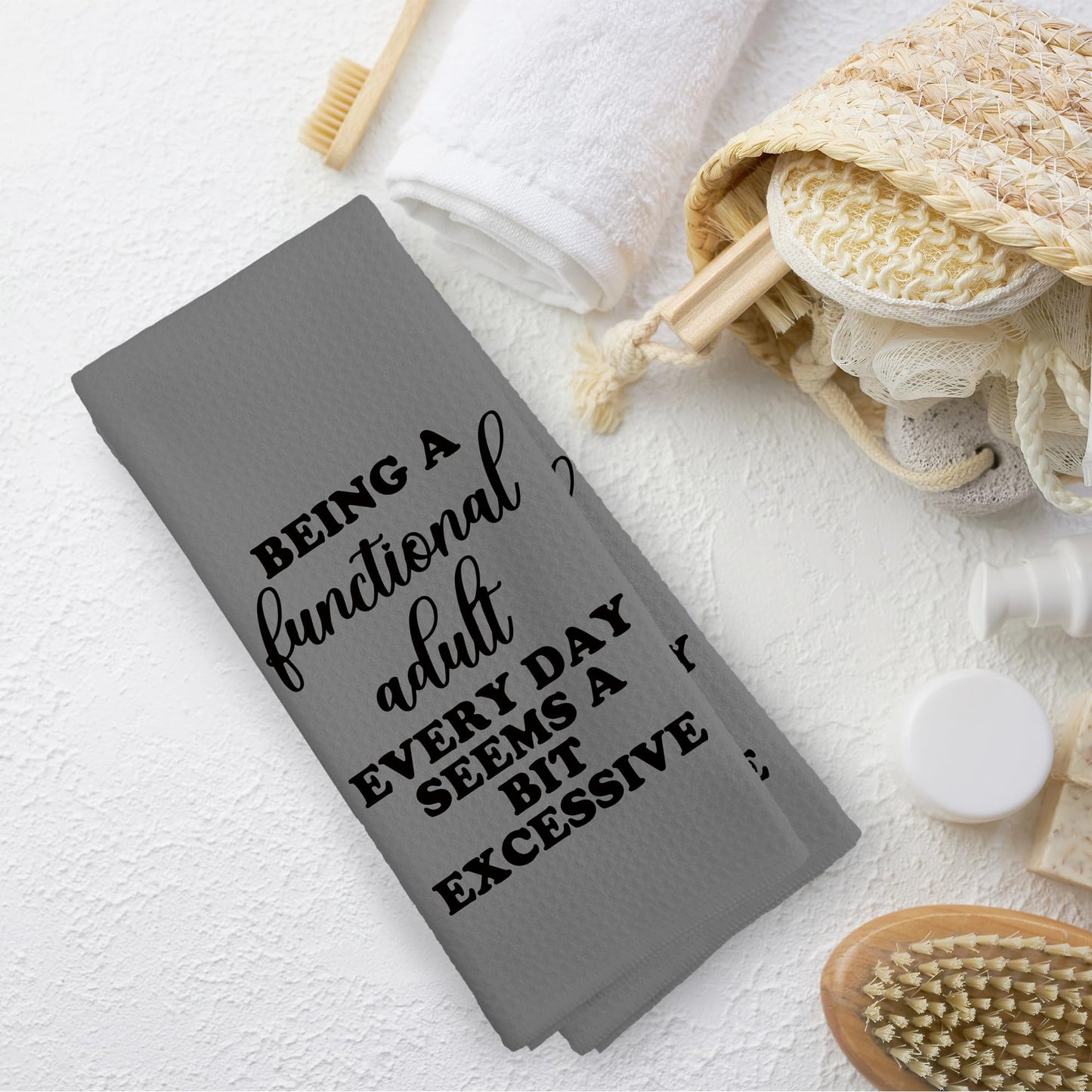 Funny Kitchen Towels Dish Towel Dishcloth 16x24 Inches, Funny Dish Towels with Sayings Towel Decorative Absorbent Hand Tea Towels for Kitchen Bathroom Decor, Humorous Gifts for Women Men BST326L