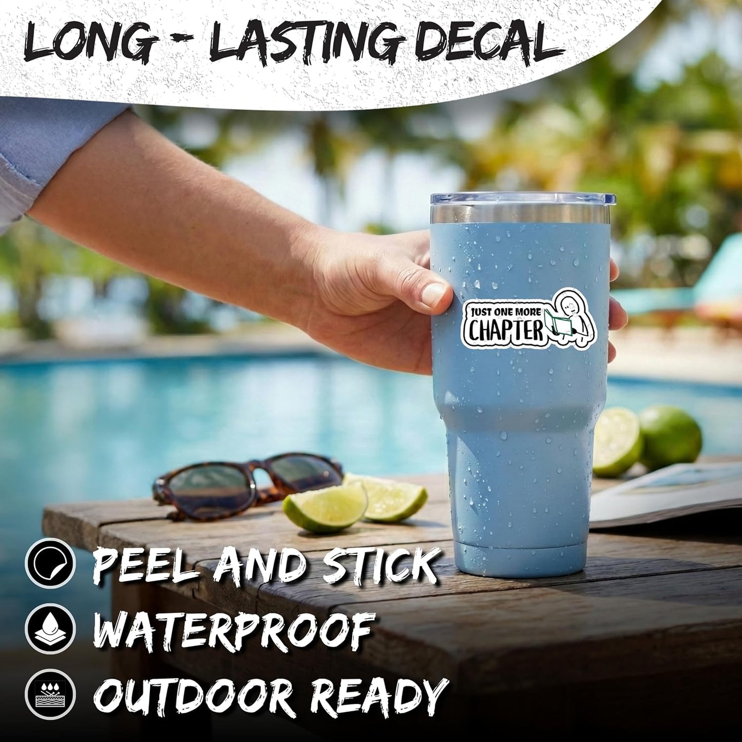 Just One More Chapter Sticker 4 Inch Waterproof Vinyl Decal ID44990 | Waterproof vinyl sticker for laptop, journal, water bottle & tumbler – gift for anyone who loves humor & good vibes BST220