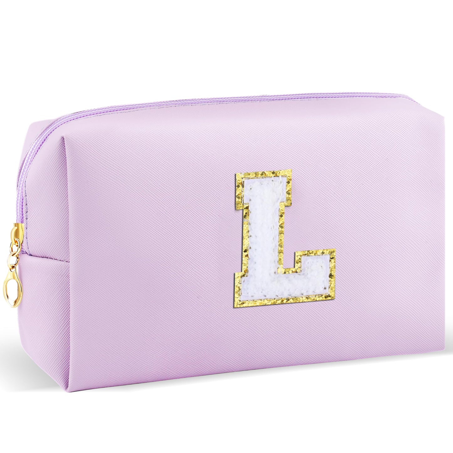 URSKYTOUS Gifts for Girls Initial Makeup Bag Personalized Cosmetic Bag with Zipper Cute Travel Toiletry Bag Waterproof PU Preppy Makeup Pouch Birthday Gift for Teen Girls Women(Blue P) BST326L