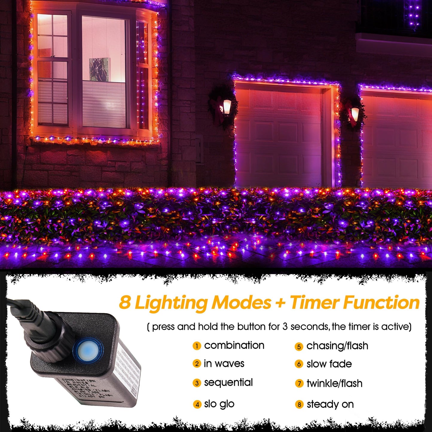 BlcTec Christmas Lights Outdoor 360 LED 9.8ft x 6.6ft Christmas Net Lights with 8 Modes RD12