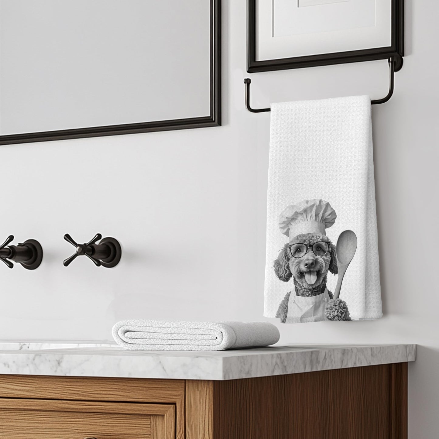 Funny Black Labrador Retriever Kitchen Towels, Black Lab Gifts Dish Tea Towels for Kitchen Decor, Gifts for Labrador Dog Lovers Hand Towels, 16x24 Inches BST202