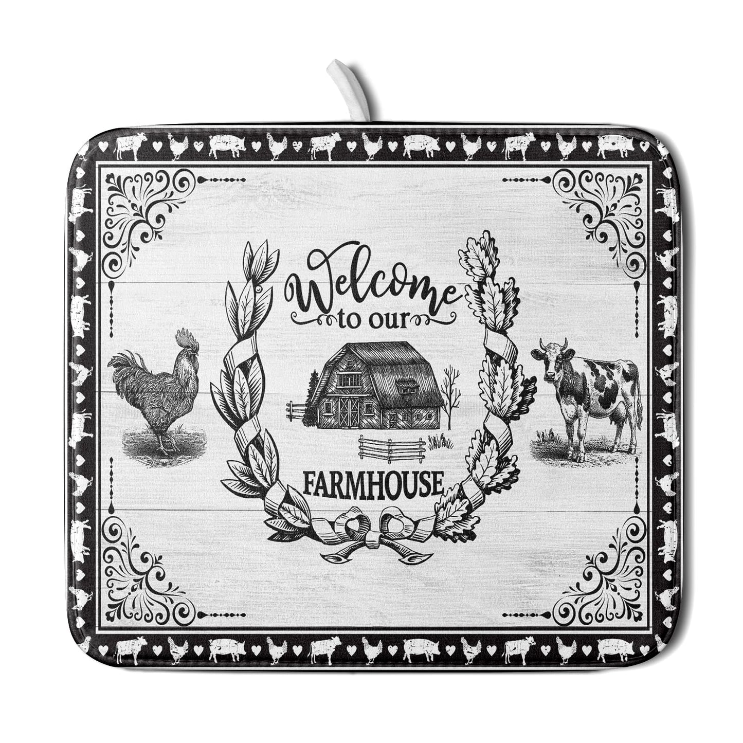 Fall Pumpkin Dish Drying Mat for Kitchen Counter Decor 18x24 Inch Halloween Thanksgiving Dish Drainer Mats Absorbent Reversible Dishes Pad BST220
