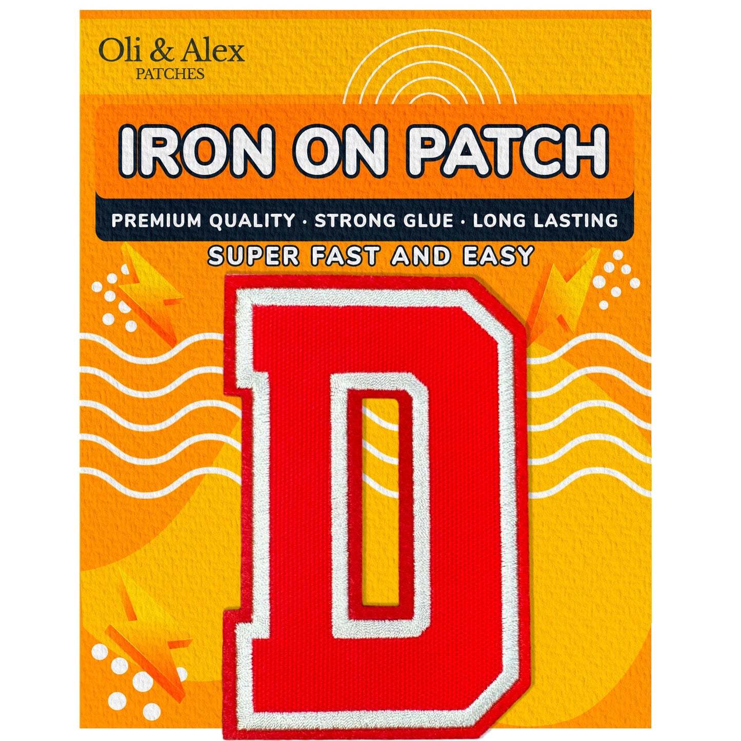 Iron On Letters Patches Premium Quality - Letter for Clothing - Varsity Patch Transfer for Clothes - Embroidered Letters Patches for Jersey Jackets - Sew on Appliques Red BST220