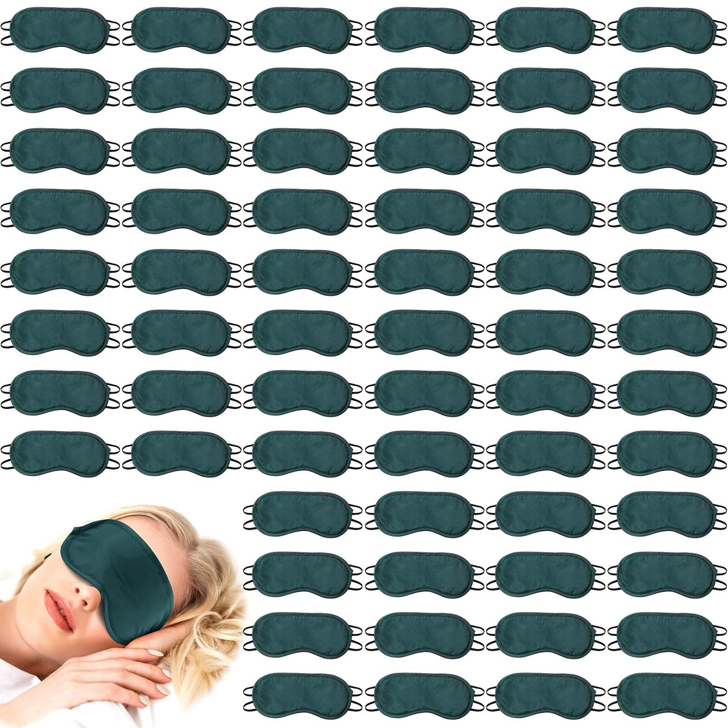 Tarpop 200 Pcs Eye Mask Sleeping Blindfold Eye Cover with Adjustable Strap for Games Party Team Building Travel Individually Wrapped Sleep Mask for Women Men (Blue)