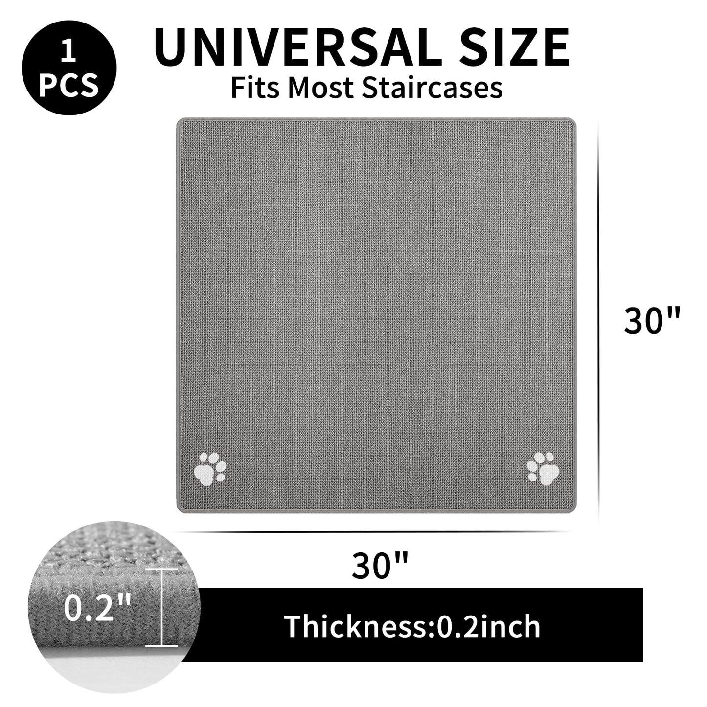 YDKGL Stair Treads Non Slip Indoor 4PCS, Rubber Backing Stair Runner Rugs for Wooden Steps, Residue Free Stair Carpet Treads for Kids Elders and Pets, Machine Washable Stair Mats, Gray, 8" x 30" WN420