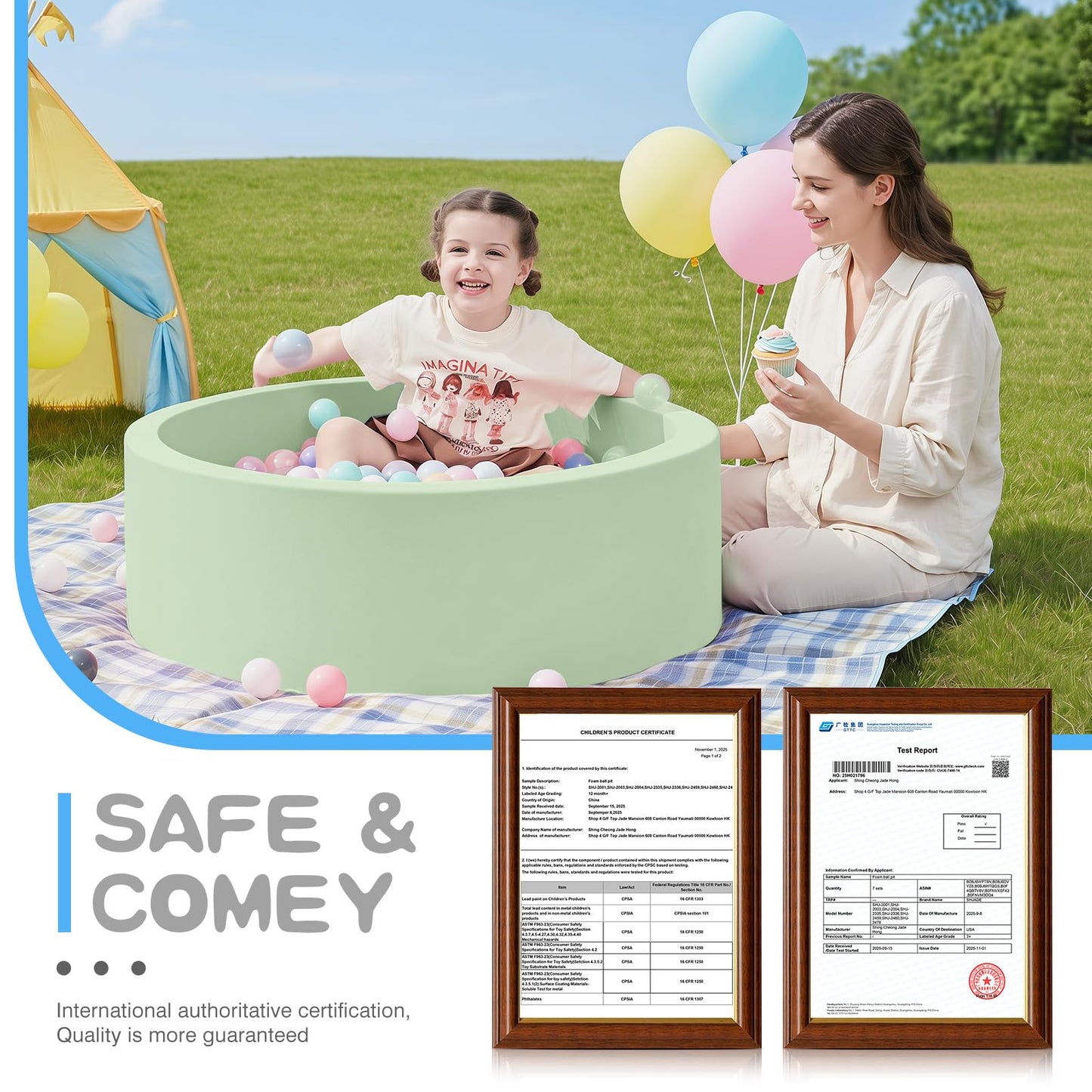 SHJADE Foam Ball Pit, 35.4"x 11.8" Ball Pits for Toddlers-Pink | Soft Memory Sponge Round Playpen Ball Pool for Kids, Ideal Gift for Babies, Indoor and Outdoor Game, Balls not Included DD1210