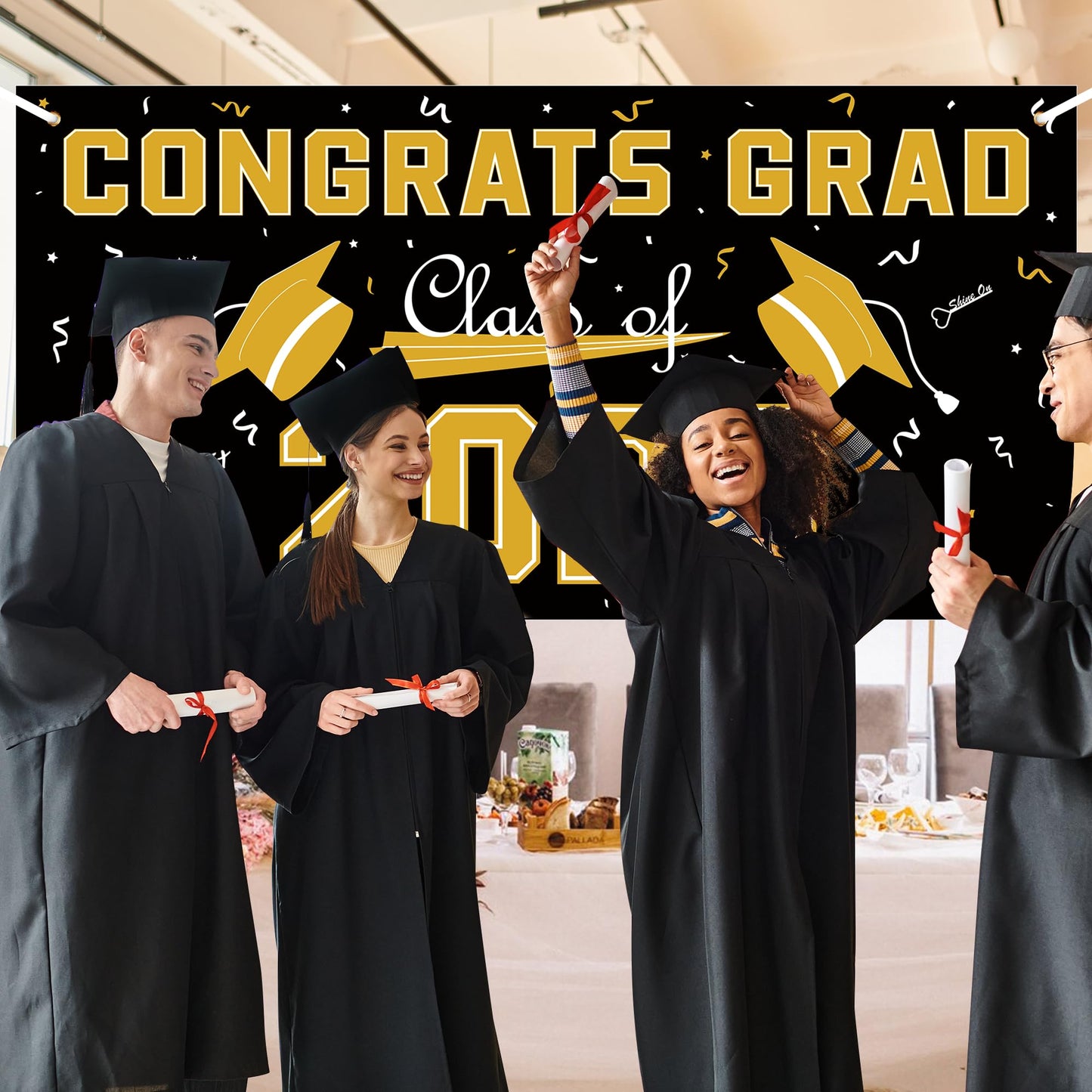 Graduation Decorations 2026 2027 - Red Polyester Graduation Backdrop - Graduation Party Decorations - Congrats Grad Banner - Graduation Decorations Class of 2026,Graduation Party Favors Supplies Yard Sign WN420