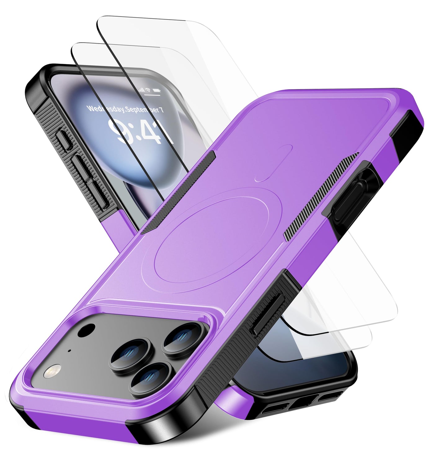 Magnetic for iPhone 17 Air Case [Compatible with MagSafe] [Shockproof] [Heavy Duty Protection] Pocket-Friendly & Tough Non-Slip Protective Phone Cover for iPhone 17Air 6.6", Black WN420