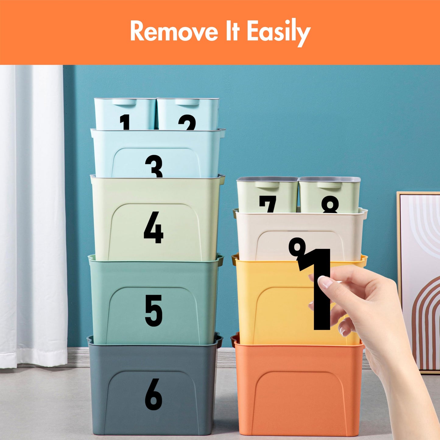300 PCS Number Stickers, 2” Waterproof Vinyl Number Stickers Consecutive Number 0-9 Labels Self-Adhesive Without Residue Left for Office, Classroom, Indoor, Boxes, Storage (15 Sheets, White) BST220