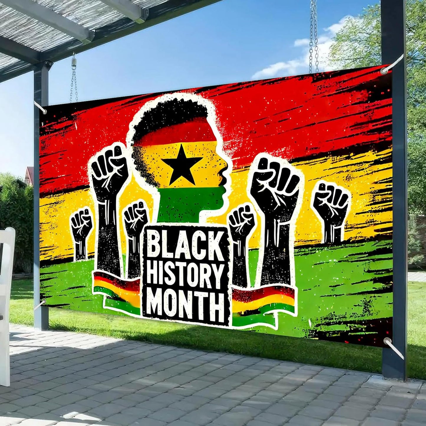 HOMETITUTE Black History Banner African Culture Power Decorations 71 x 43 Inch BST326H