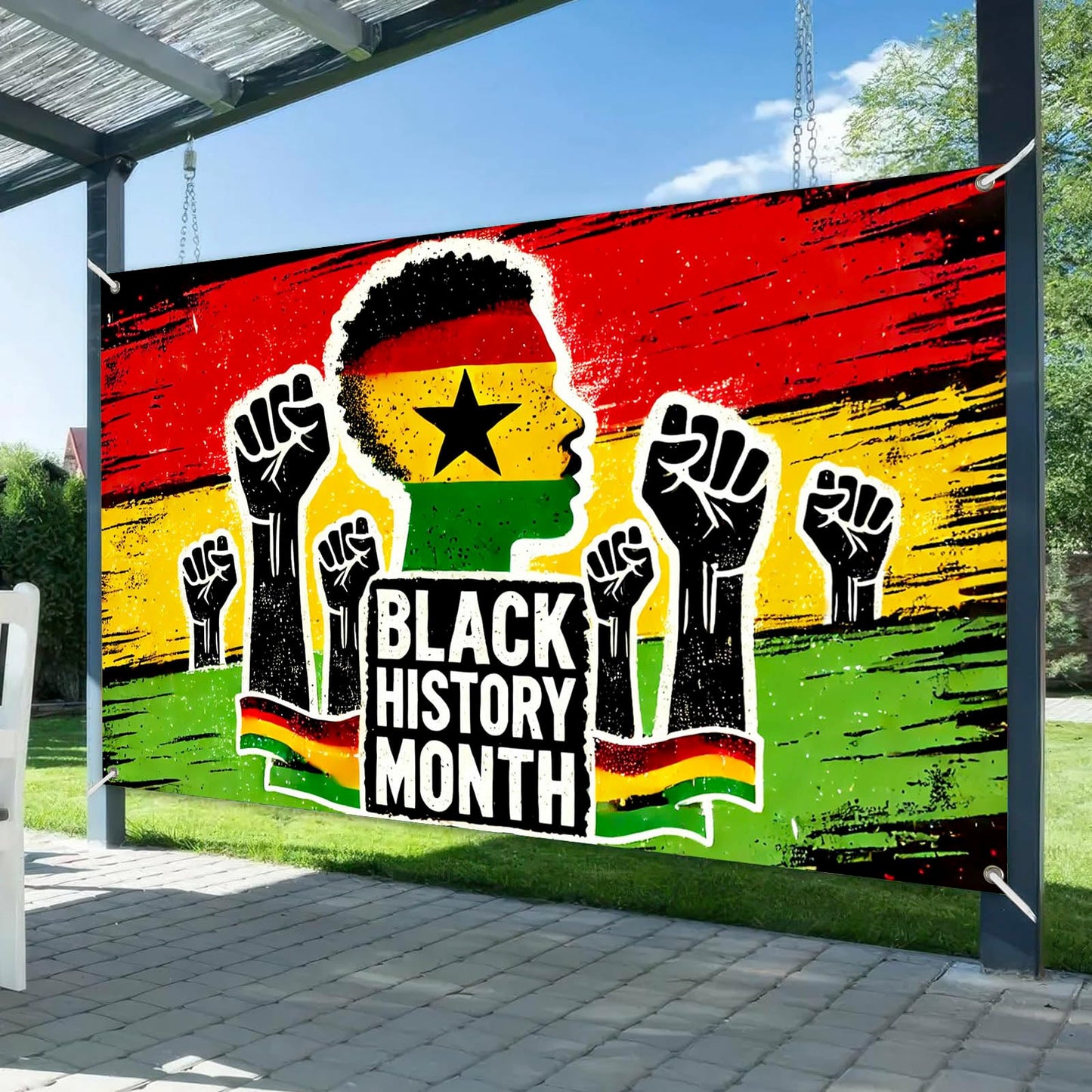 HOMETITUTE Black History Banner African Culture Power Decorations 71 x 43 Inch BST326H
