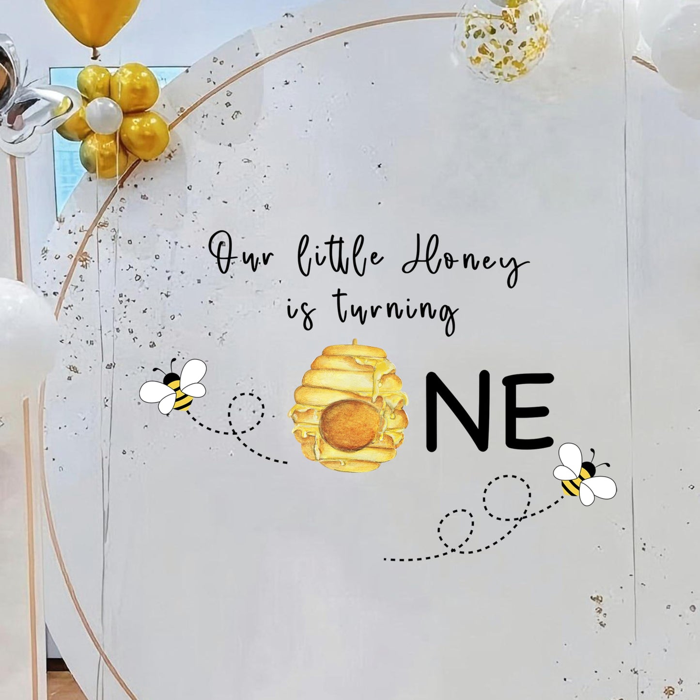 BOOMPA We are Over The Moon Baby Shower Wall Decal, Vinyl Round Arch Decoration, 35.4 x 11.8 inches, Matte Black (Black （Moon）) BST220