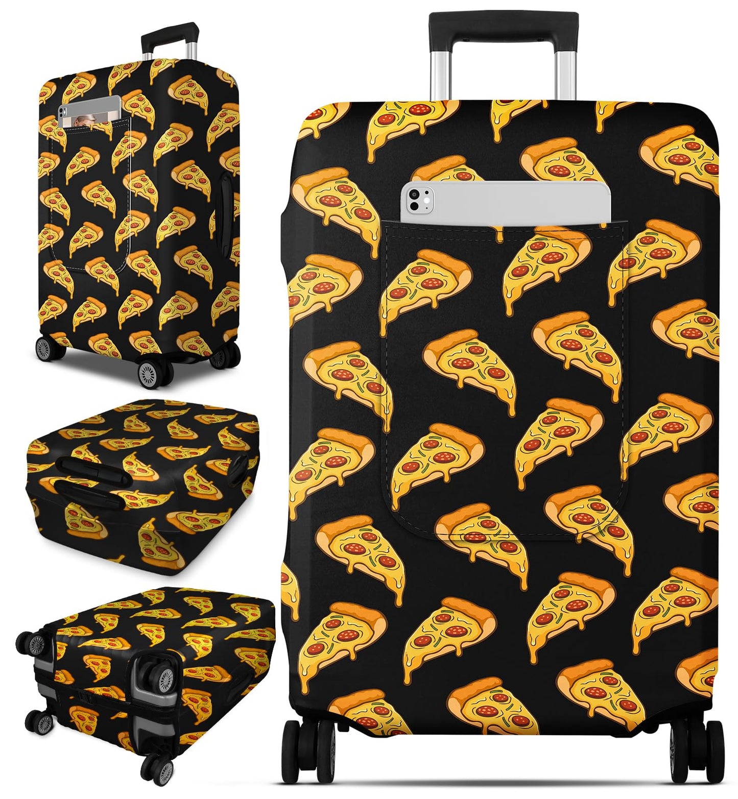 Slohif Luggage Cover for Suitcase Tsa Approved Protector - Black Luggage Sleeve Large Suit Case Cover Travel Stretch Baggage Case Protective Washable Fit 24-27 Inch BST220