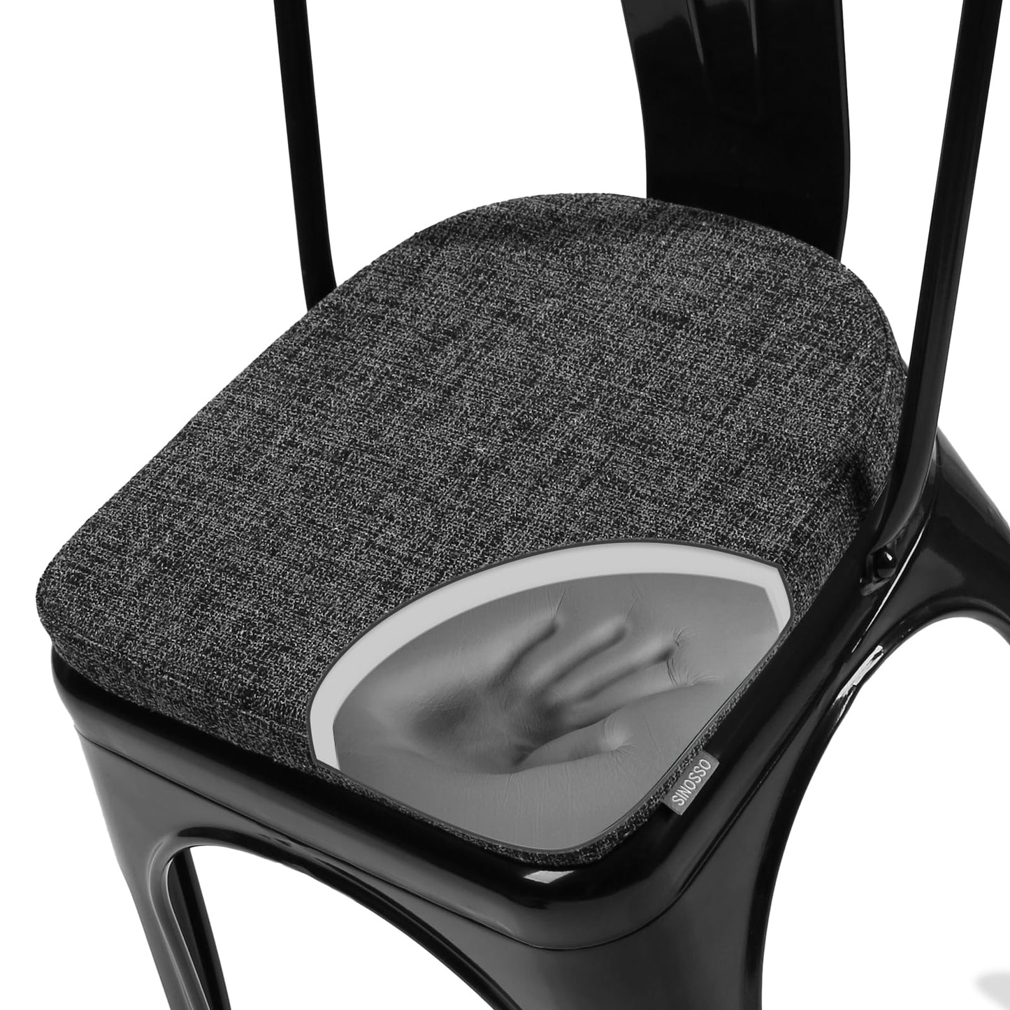 SINOSSO Memory Foam Bar Stool Cushions 4 Pcs, Modern Interwoven Style Magnetic Small Chair Pads Use for Cafe Bistro Stackable Metal Stool (Square, Red, 4) BST220